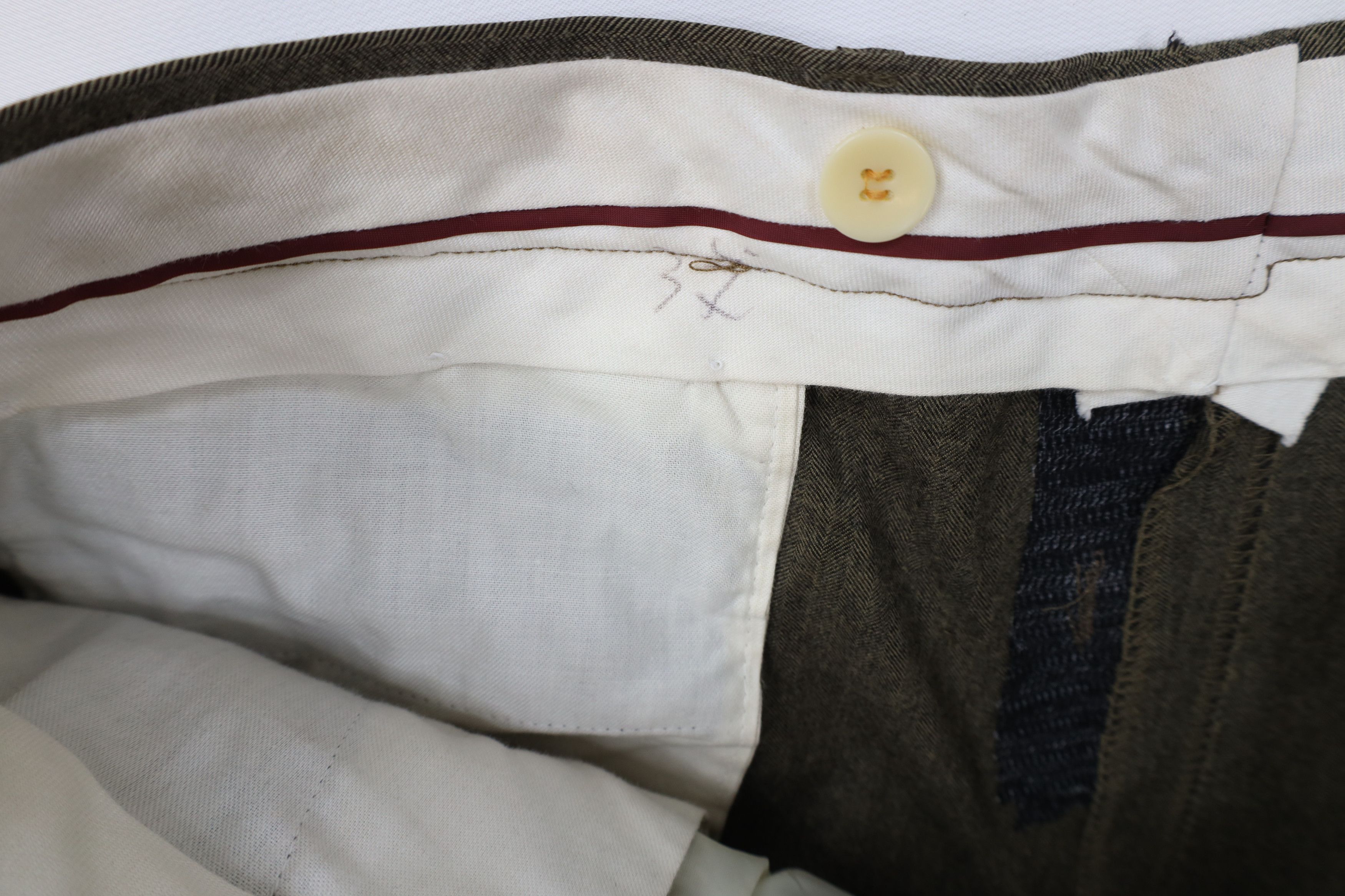 Vintage Vintage 90s Streetwear Wool Herringbone Wide Leg Chino Pants Size US 36 / EU 52 - 7 Thumbnail