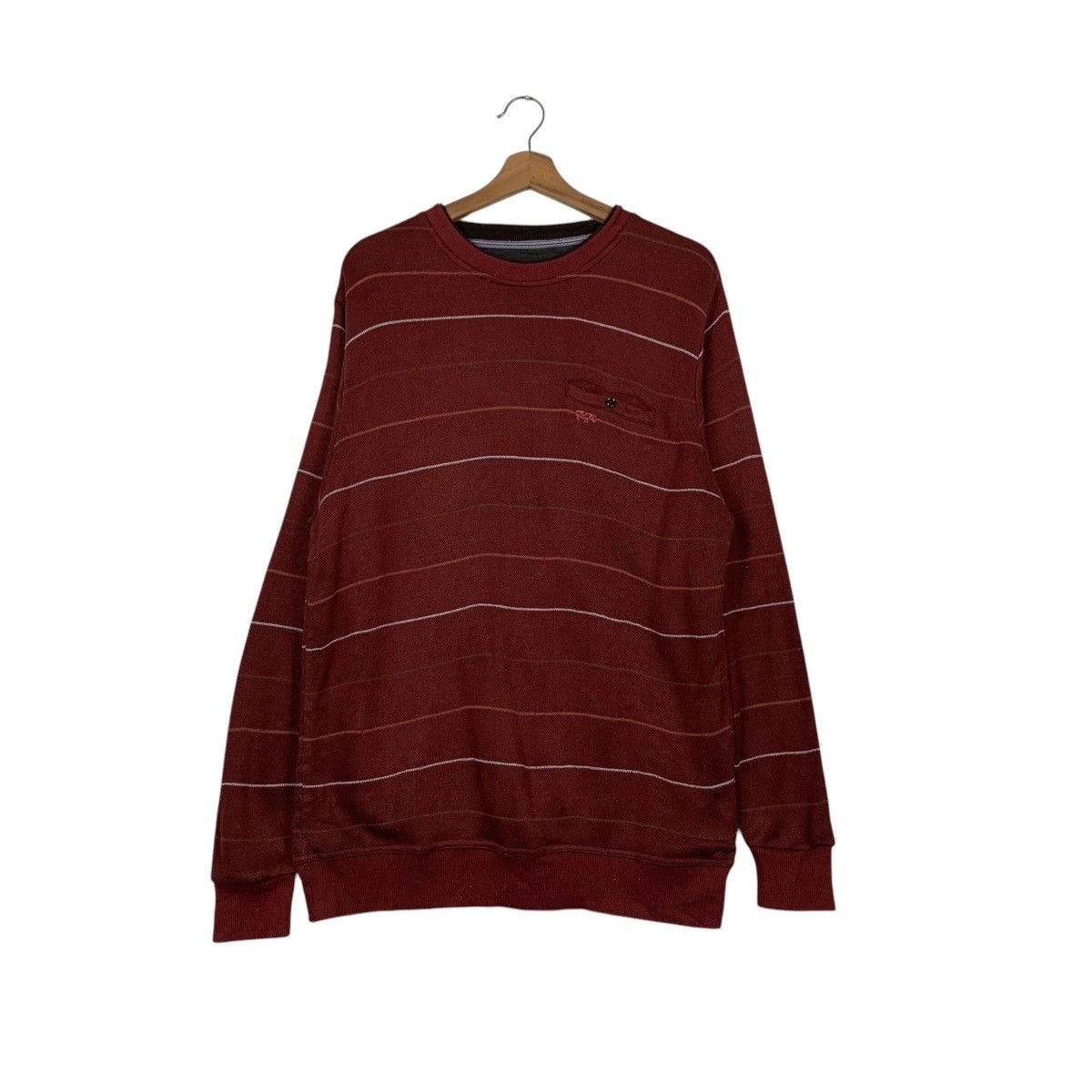 Kansai Yamamoto KANSAI YAMAMOTO Striped Single Pocket Sweatshirt #2397-C107 Size US L / EU 52-54 / 3 - 1 Thumbnail