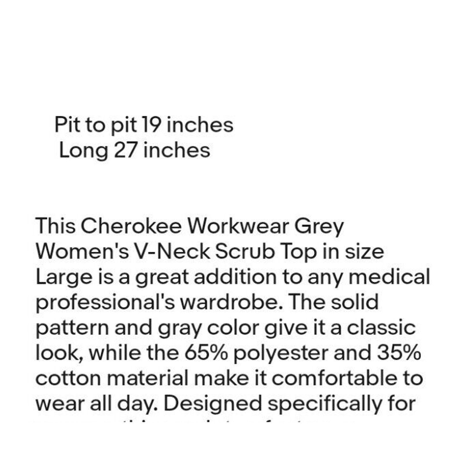 Cherokee Cherokee Workwear Grey Women'sV-Neck Scrub Size Large #16 Size L / US 10 / IT 46 - 7 Thumbnail