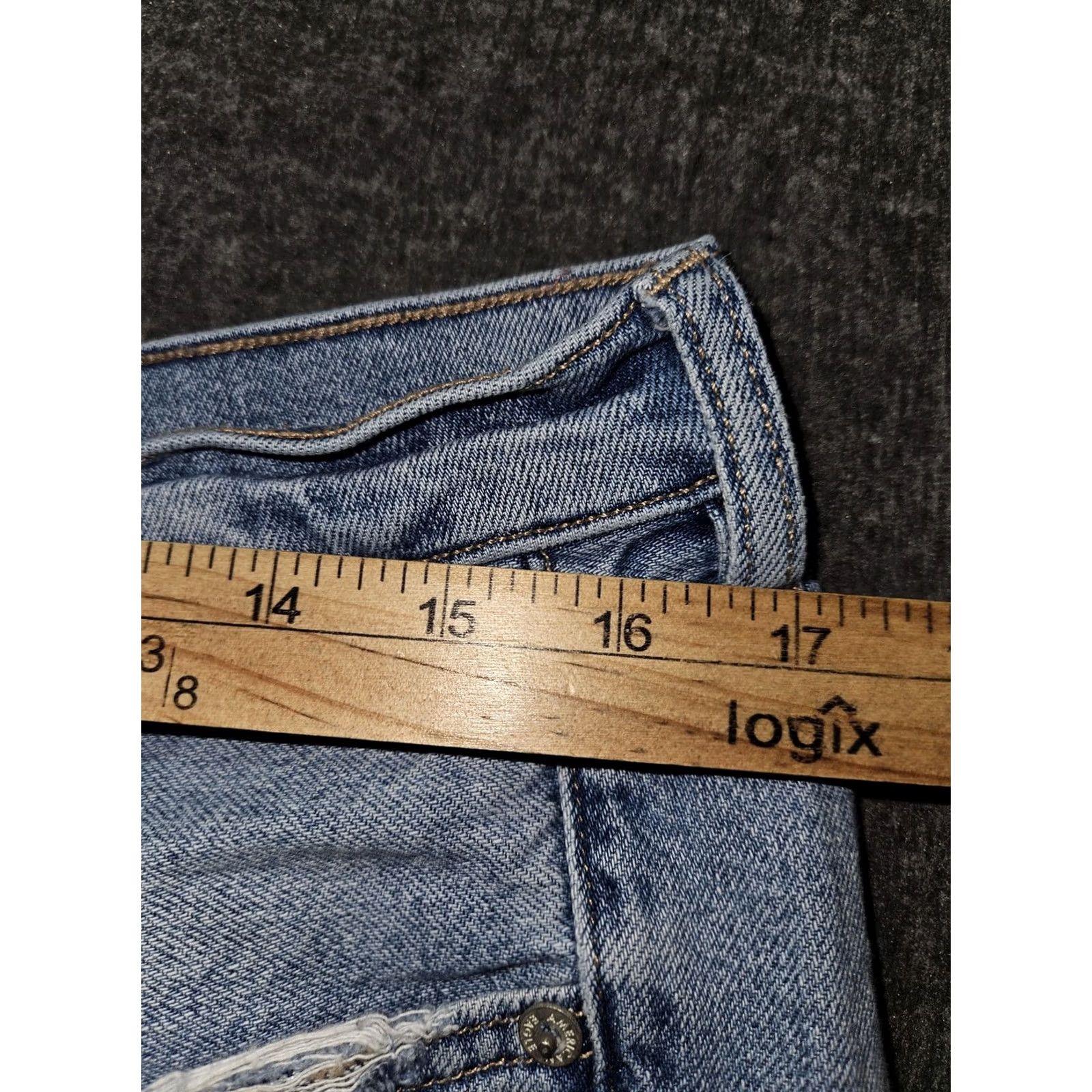 Vintage VINTAGE American Eagle Jeans Womens 12 Blue Distressed Low Rise Saggy Baggy Denim Pants Size 34" / US 12 / IT 48 - 4 Thumbnail