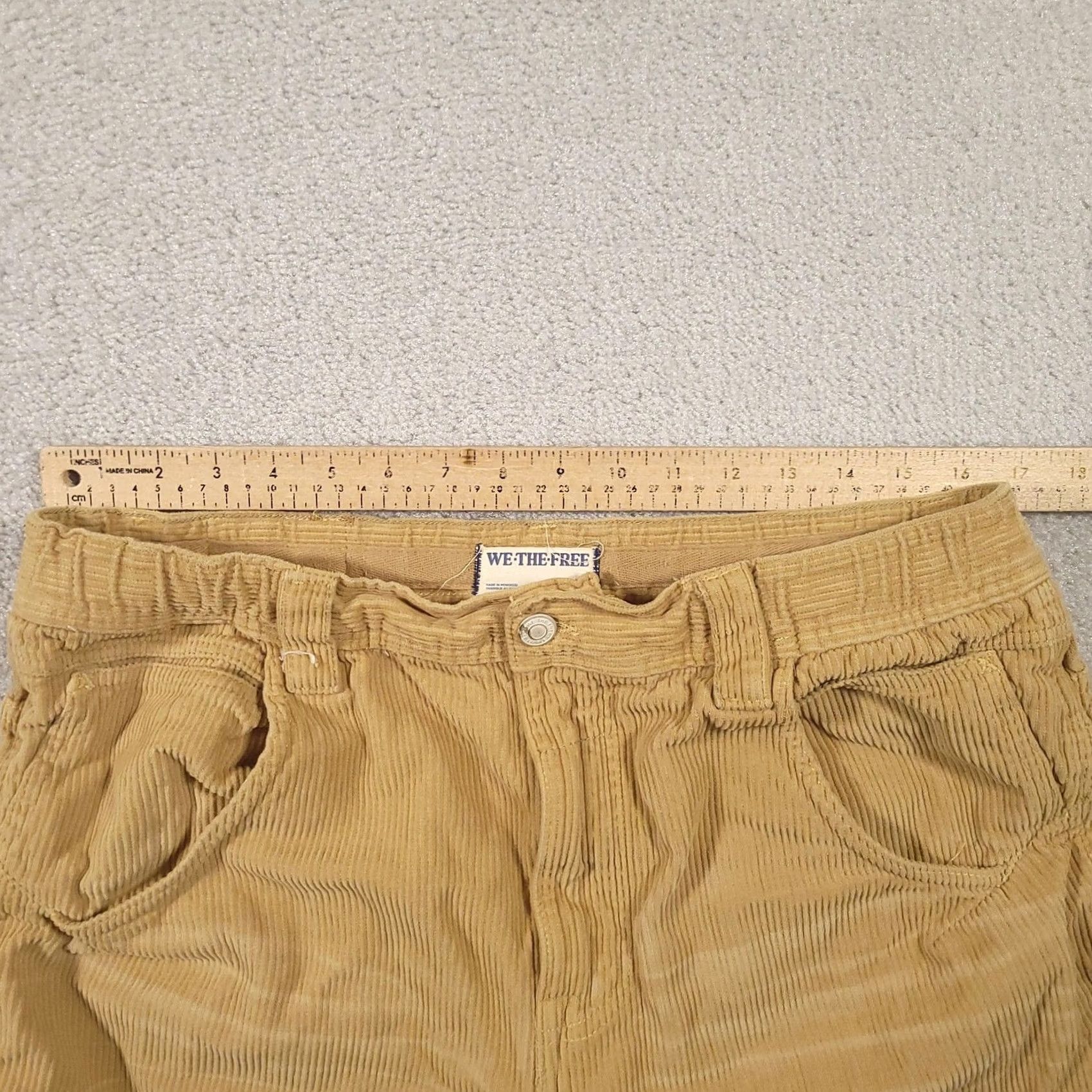 Vintage VINTAGE We The Free Faye Pants Womens 31 Tan Corduroy Low Slung Boyfriend Carpenter Size 24" / US 00 / IT 34 - 7 Thumbnail