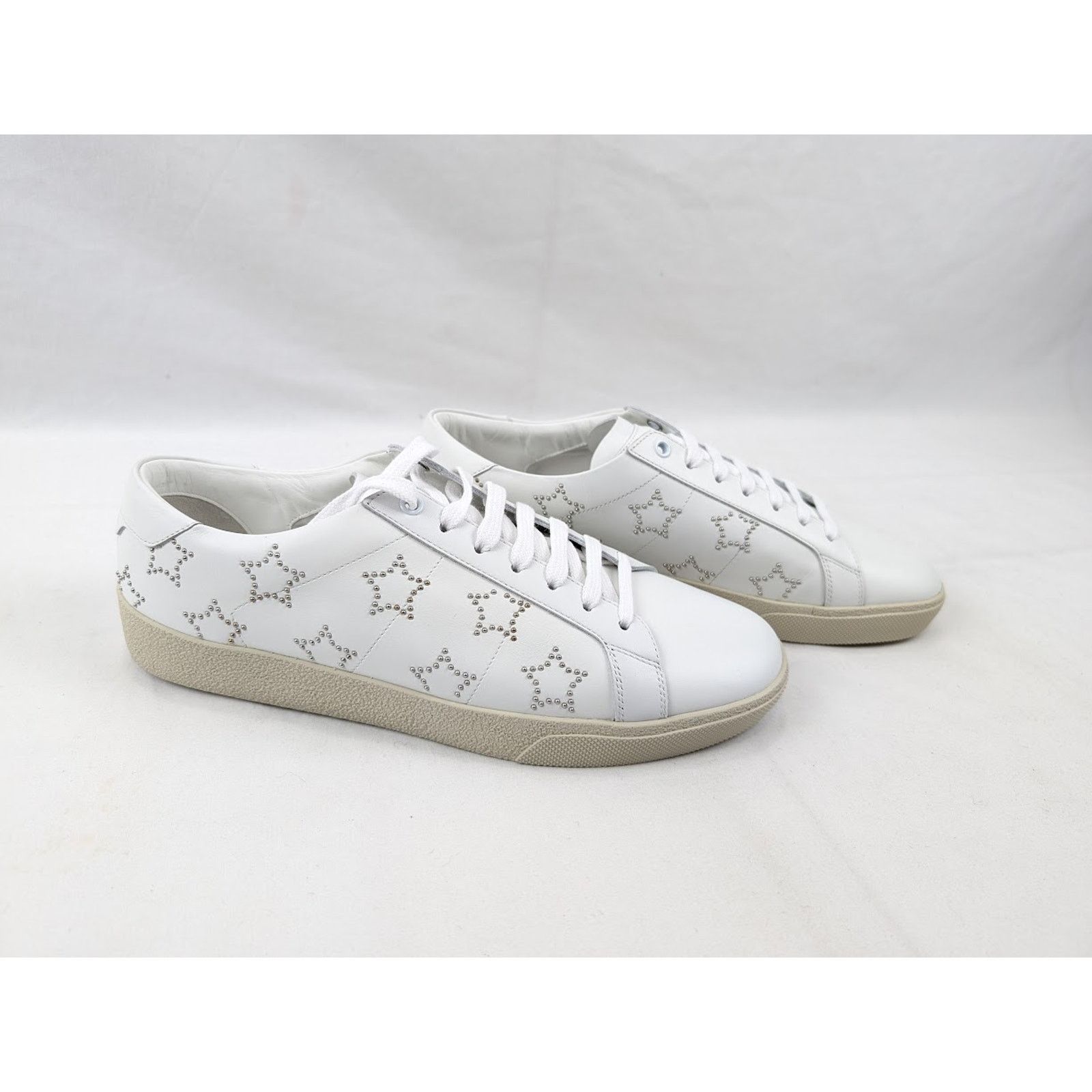 Saint Laurent Paris o1rshd1 SL/06 Star Merid Low-Top Sneakers in Blanc Optique Size US 9.5 / EU 42-43 - 11 Thumbnail