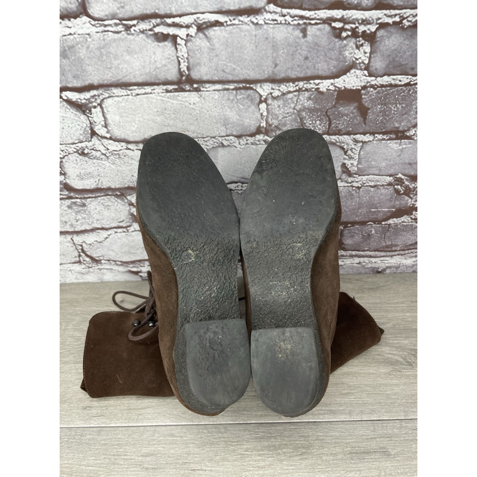 Aquatalia Aquatalia Marvin K Brown Suede Lace Up Block Heel Combat Boo Size US 6 / IT 36 - 21 Thumbnail