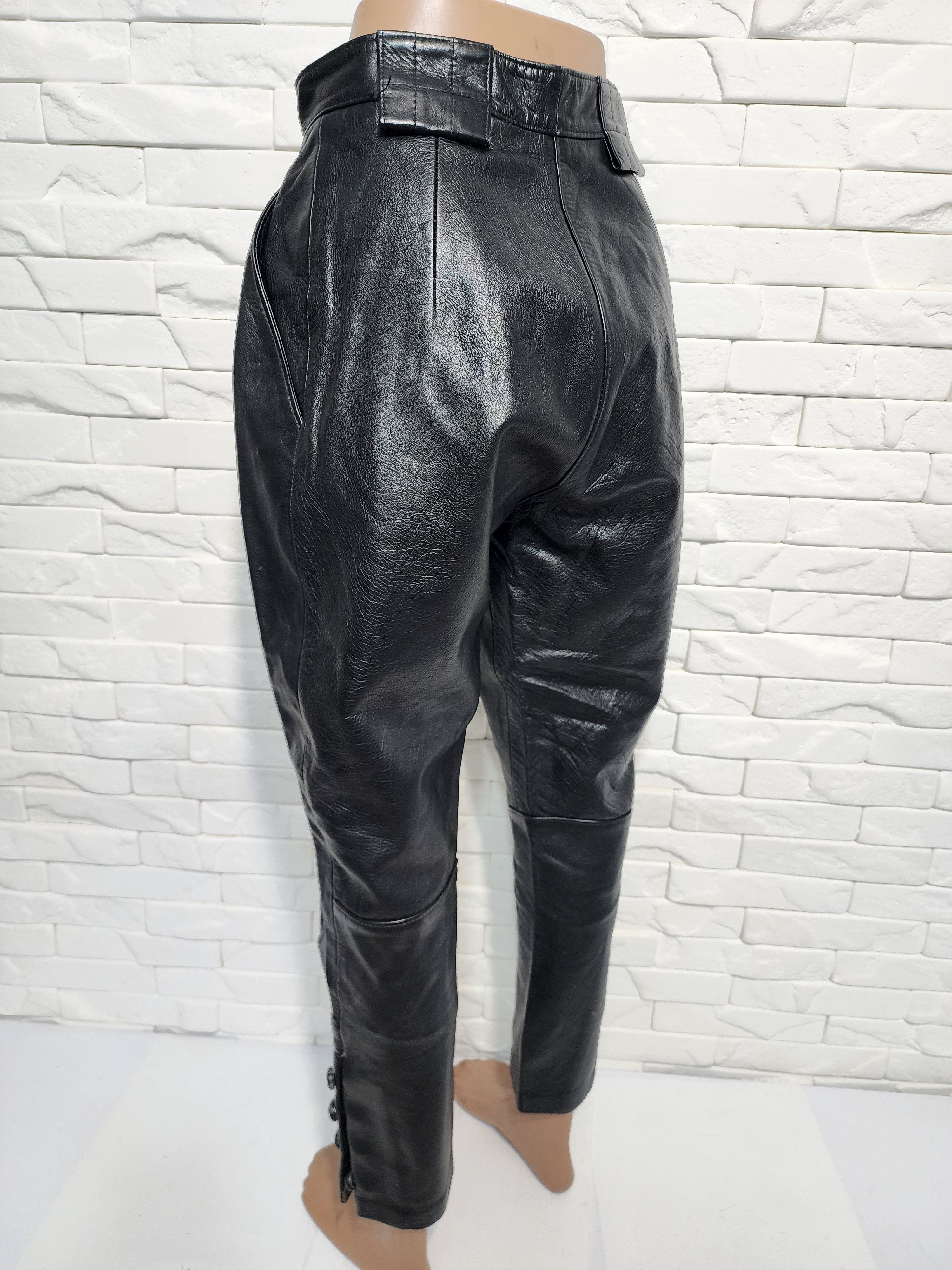 Genuine Leather Women's black leather pants. Size 25" / US 0 / IT 36 - 5 Thumbnail
