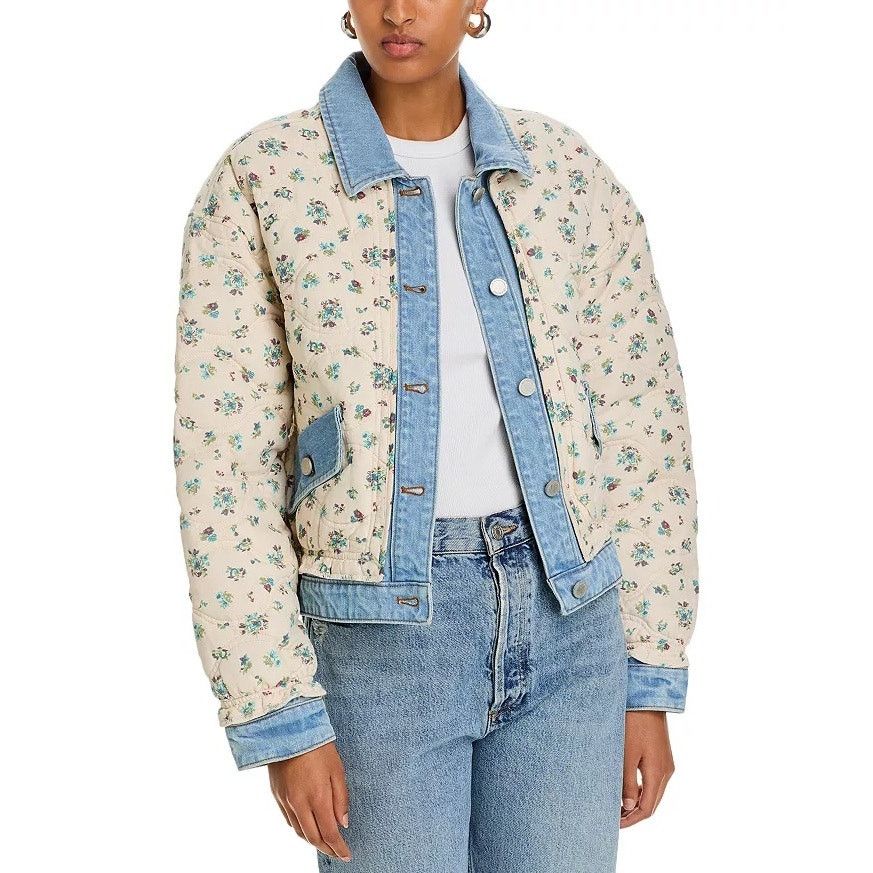 BLANKNYC BlankNYC Women Ivory Floral Oversize Bomber Jacket Size XS Size XS / US 0-2 / IT 36-38 - 2 Thumbnail