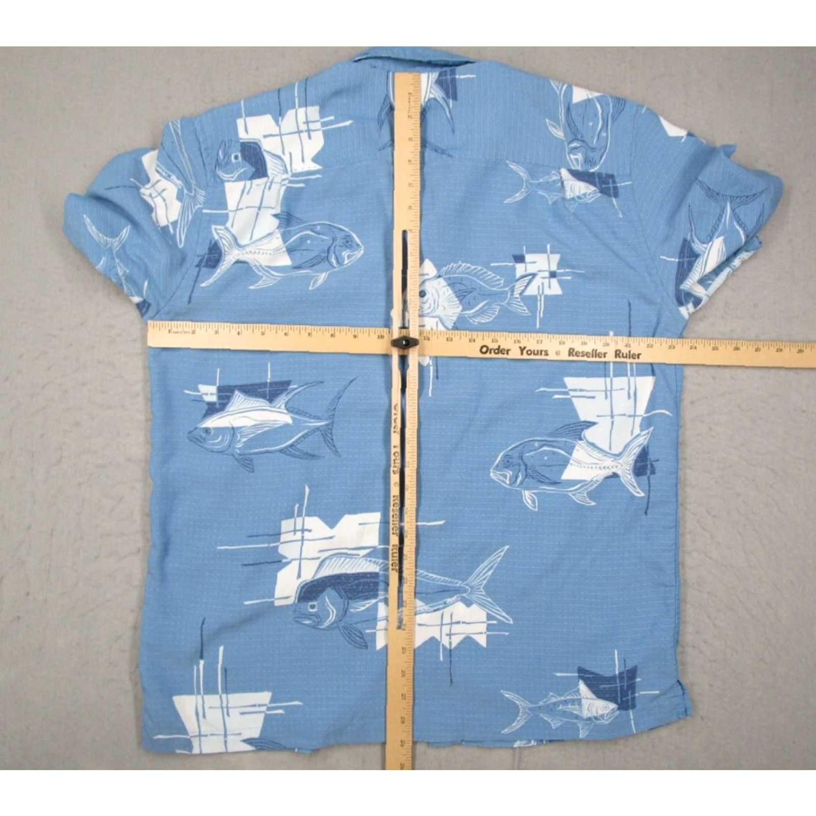 Quiksilver Quiksilver Waterman Shirt Mens Large Blue Button Up Hawaiian Camp Fish Tiki Size US L / EU 52-54 / 3 - 5 Thumbnail