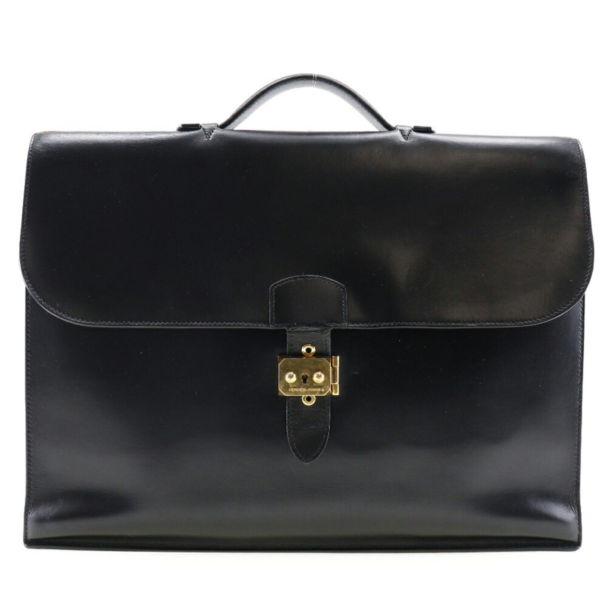 image of Hermes Sac À Dépèches Briefcase in Black, Men's