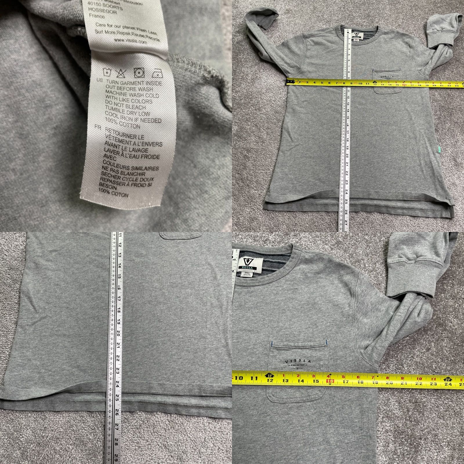 Vissla Vissla Crew Neck Pullover Shirt Men Small Gray Cotton Long Sleeve Casual Outdoor Size US S / EU 44-46 / 1 - 8 Thumbnail