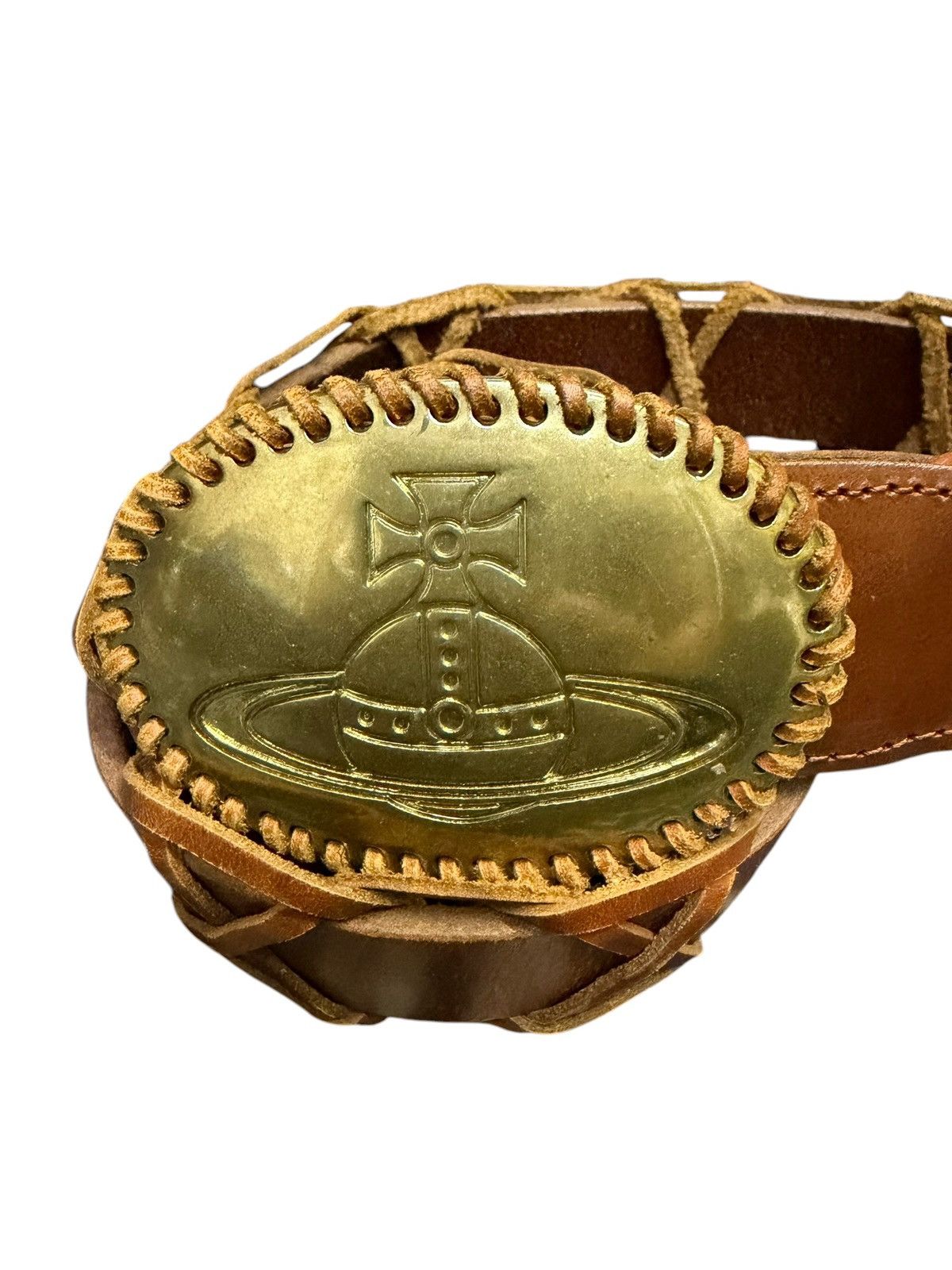 Vivienne Westwood Vivienne Westwood Signature Orb Buckle Leather Belt Size 32 - 2 Thumbnail