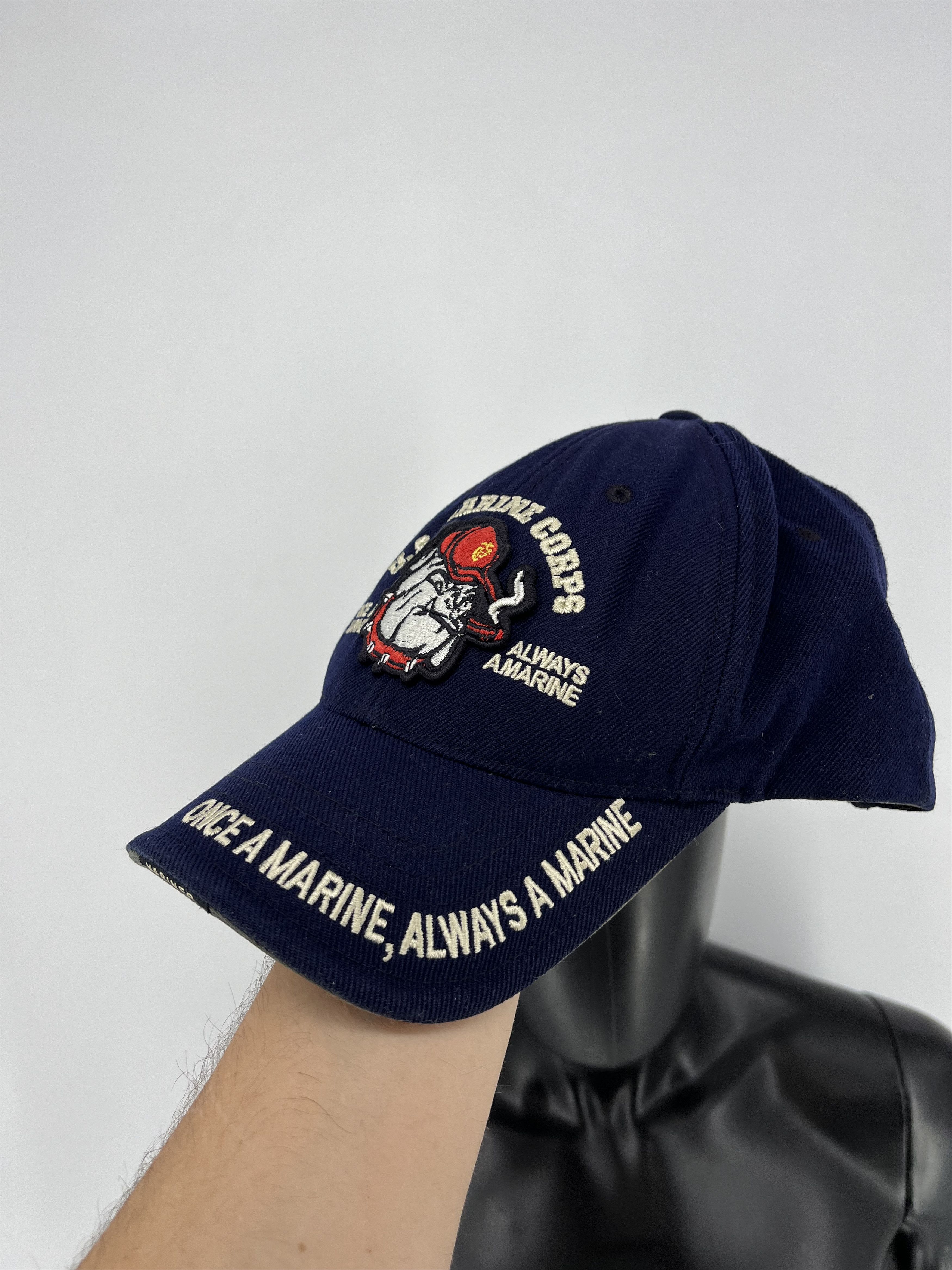 Vintage Once a Marine Hat Big Patch Black Adjustable Trucker Size ONE SIZE - 4 Thumbnail