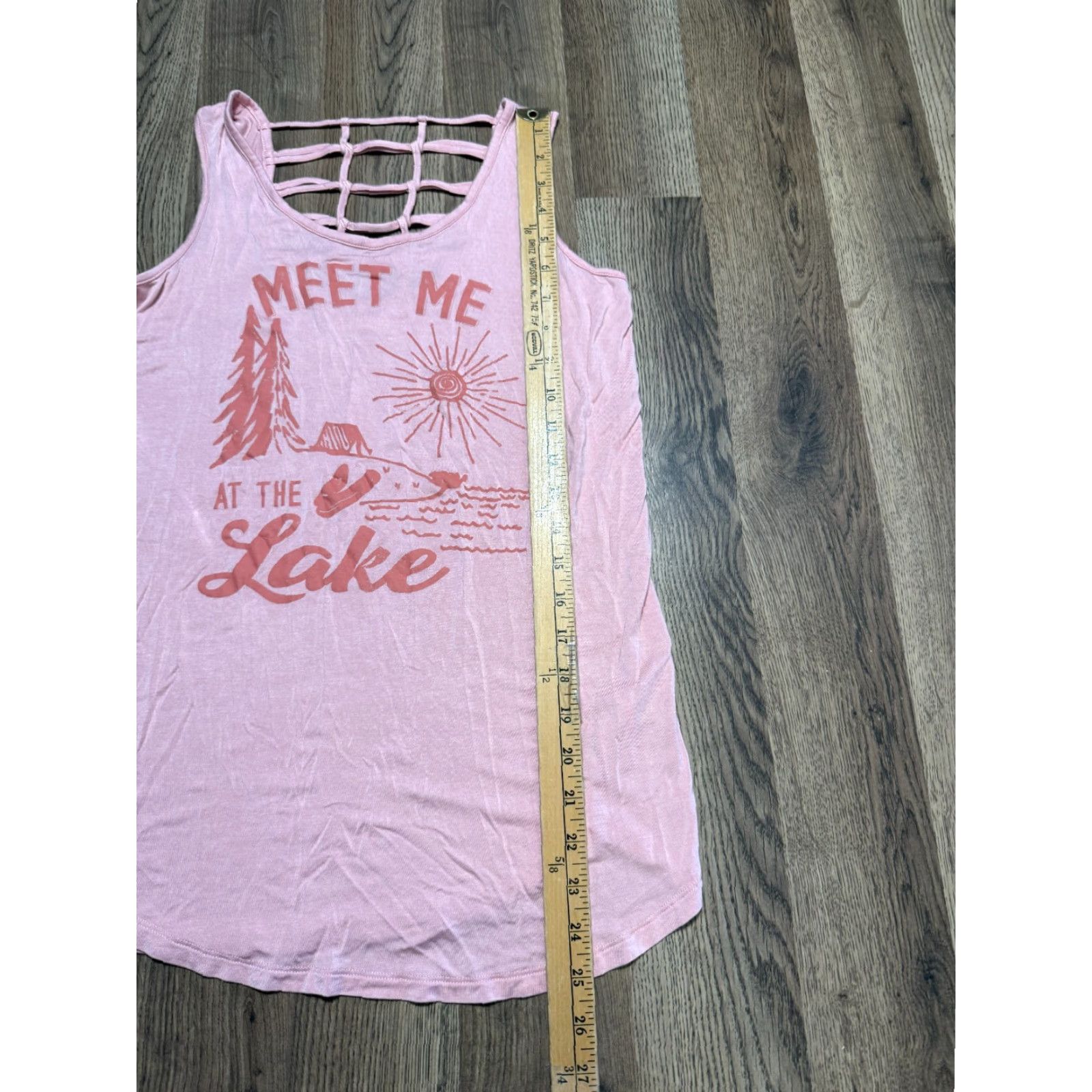 Vintage Maurices Shirt Women's XS Pink Tank Top Take me to the Lake Sleeveless Spaghetti Strap Casual Basic Tank Top Size S / US 4 / IT 40 - 5 Thumbnail