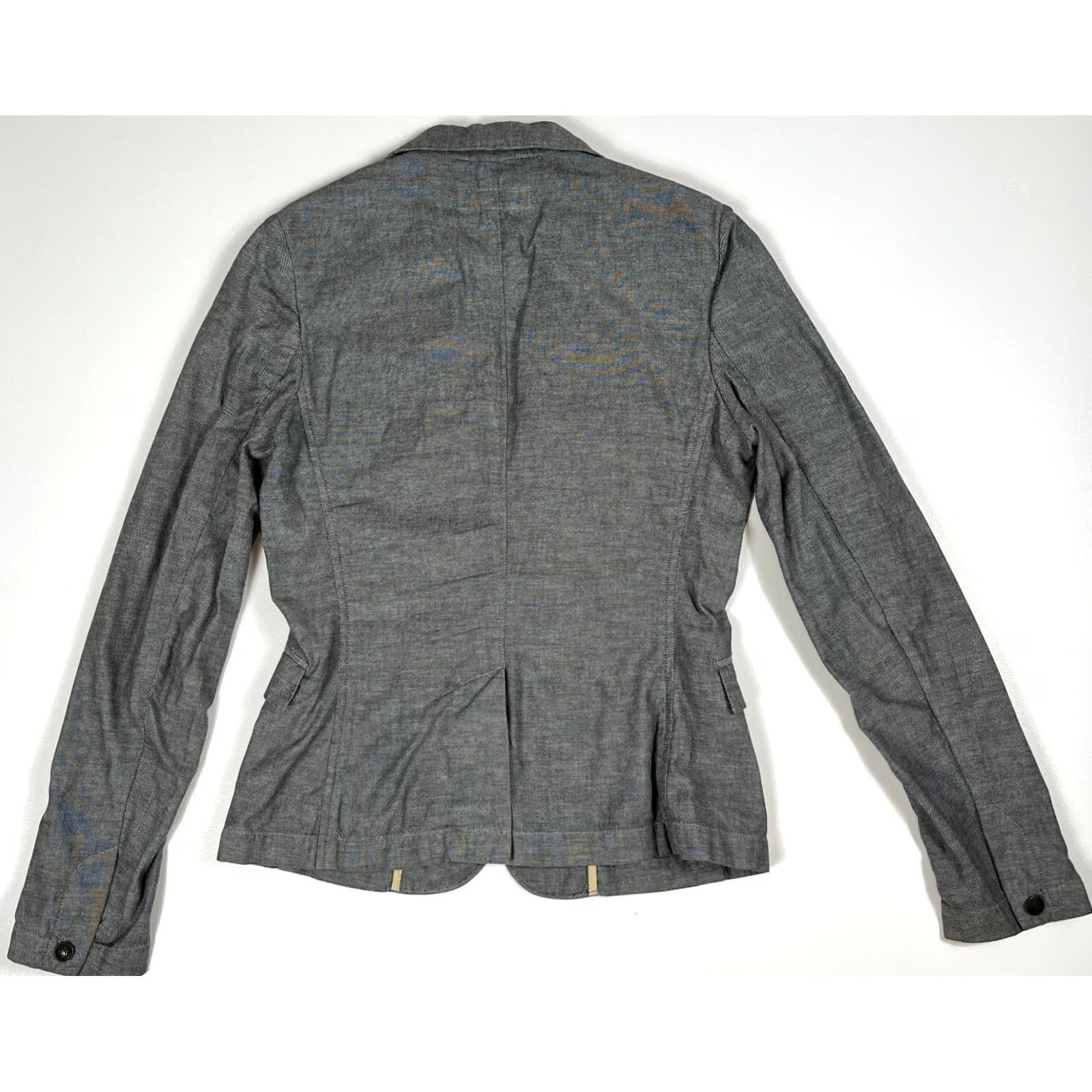 Rag & Bone VINTAGE rag & bone Blazer Jacket Women’s 4 Gray Cotton Button Long Sleeve Mid-Length Casual, Business, City, Classic, Designer Womens Size S / US 4 / IT 40 - 3 Thumbnail