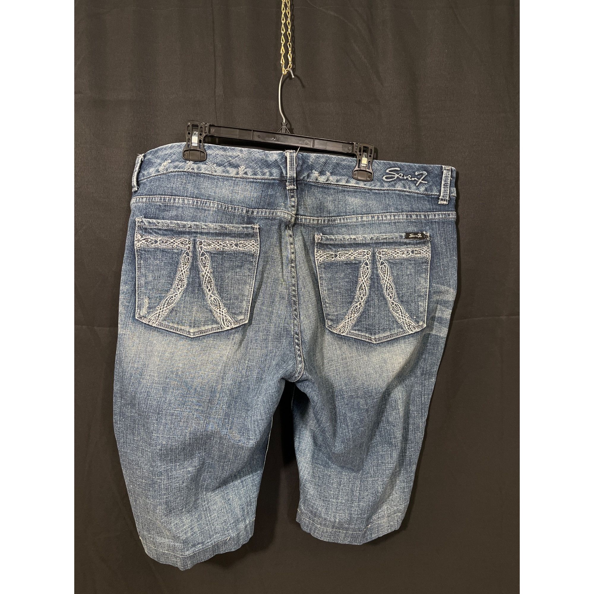 7 For All Mankind 7 For All Mankind SKU 7571 Womens Distressed Blue Denim Jean Size 22" - 2 Thumbnail