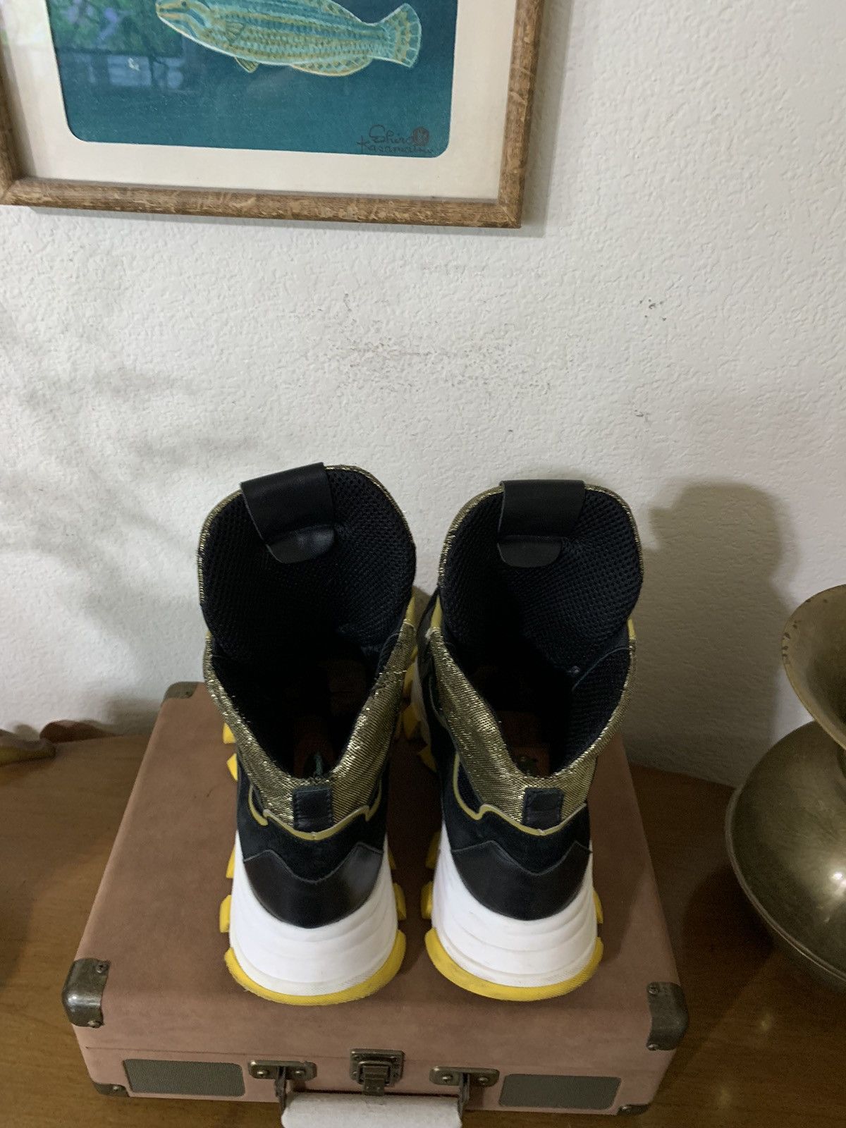 Cinzia Araia Leather and Suede hi top Fashion sneakers Size US 10.5 / EU 43-44 - 7 Thumbnail