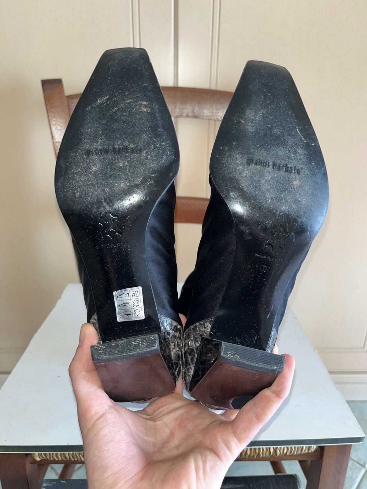 Gianni Barbato Vintage 90’s Gianni Barbato rock snake skin stiletto heel Size US 8 / IT 38 - 6 Thumbnail