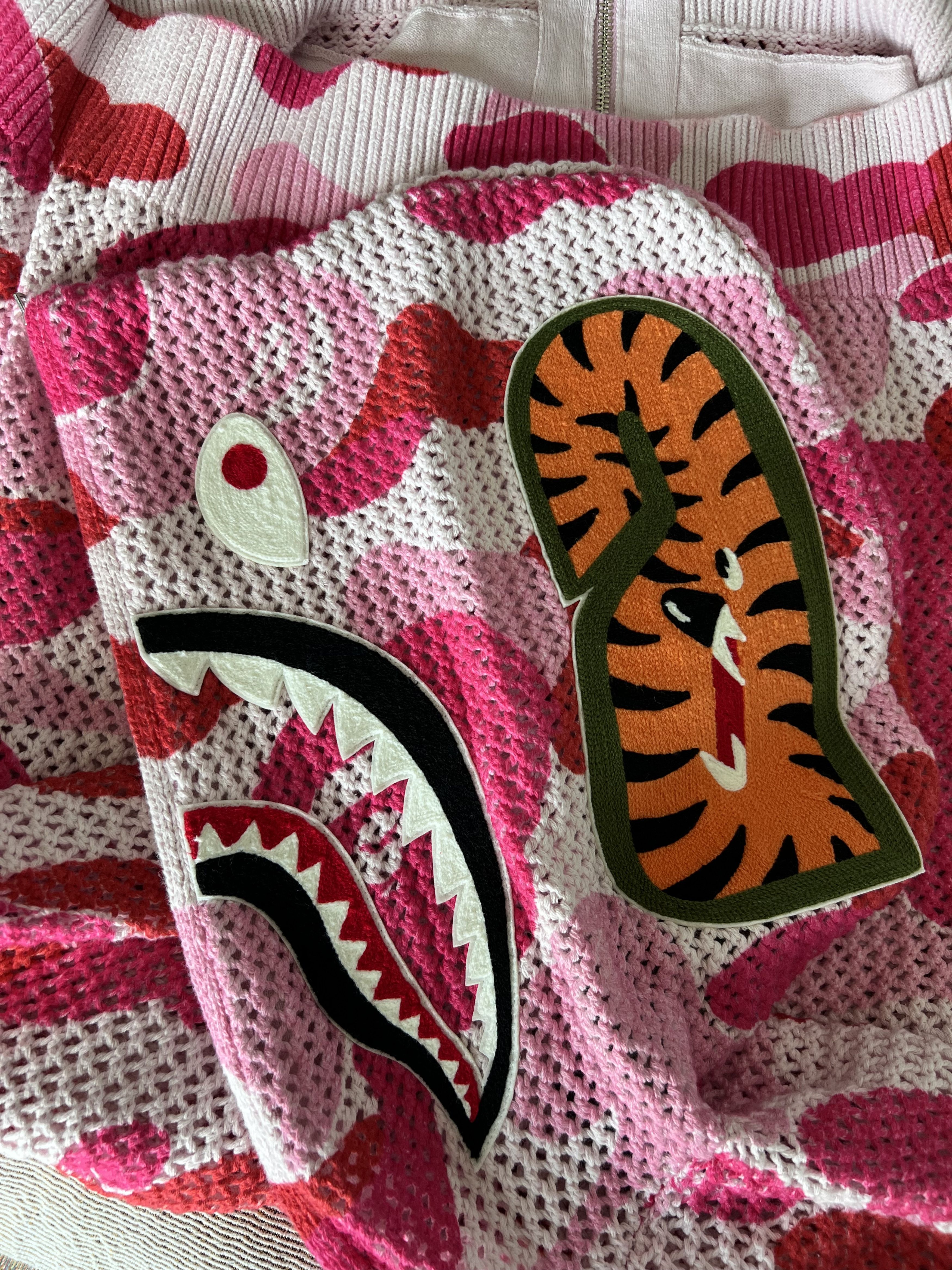 Bape Bape ABC Camo Full Zip Shark Sweatshirt in Pink Size US XXL / EU 58 / 5 - 11 Thumbnail
