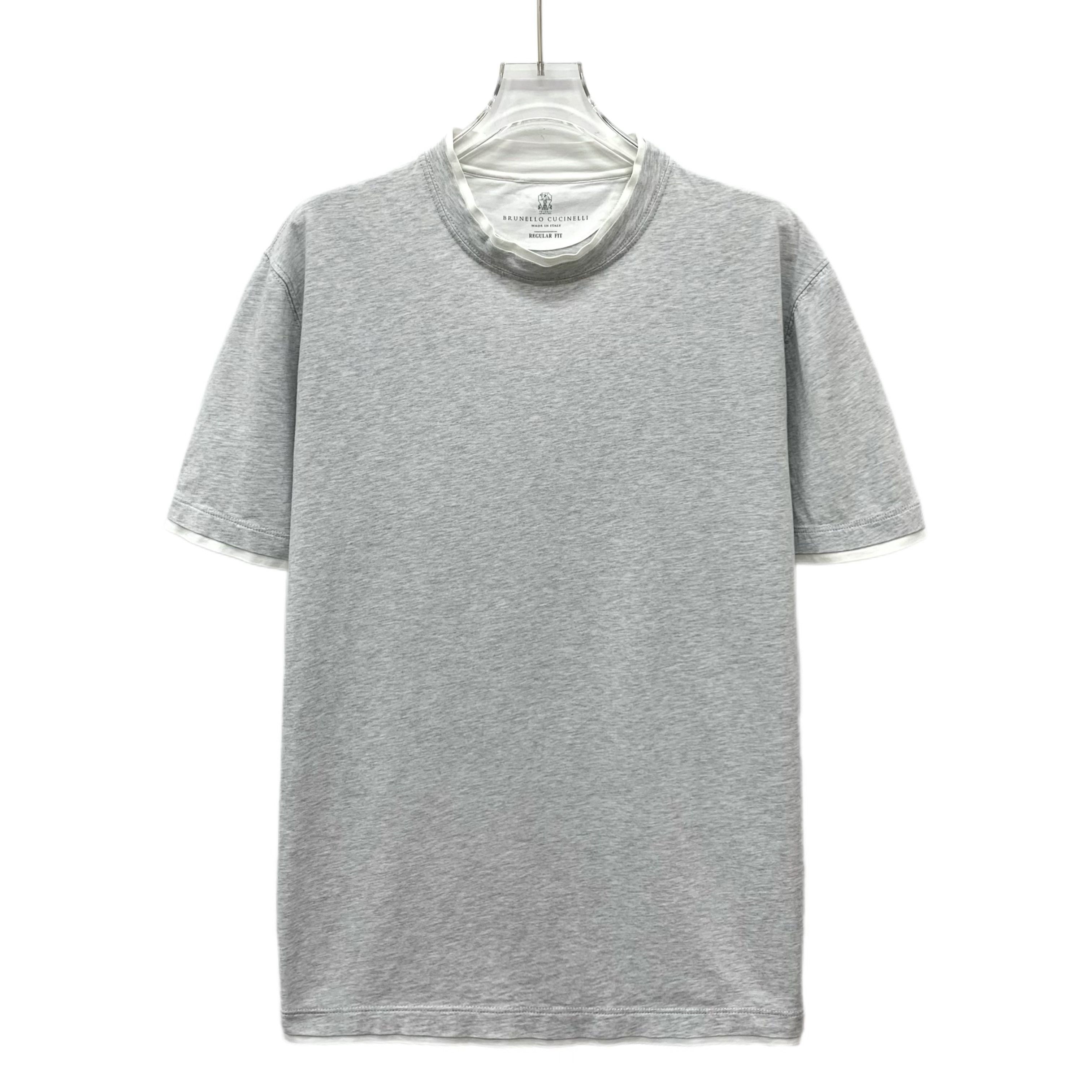 Brunello Cucinelli Brunello Cucinelli Grey Cotton T-Shirt (Size L) Size US L / EU 52-54 / 3 - 1 Thumbnail