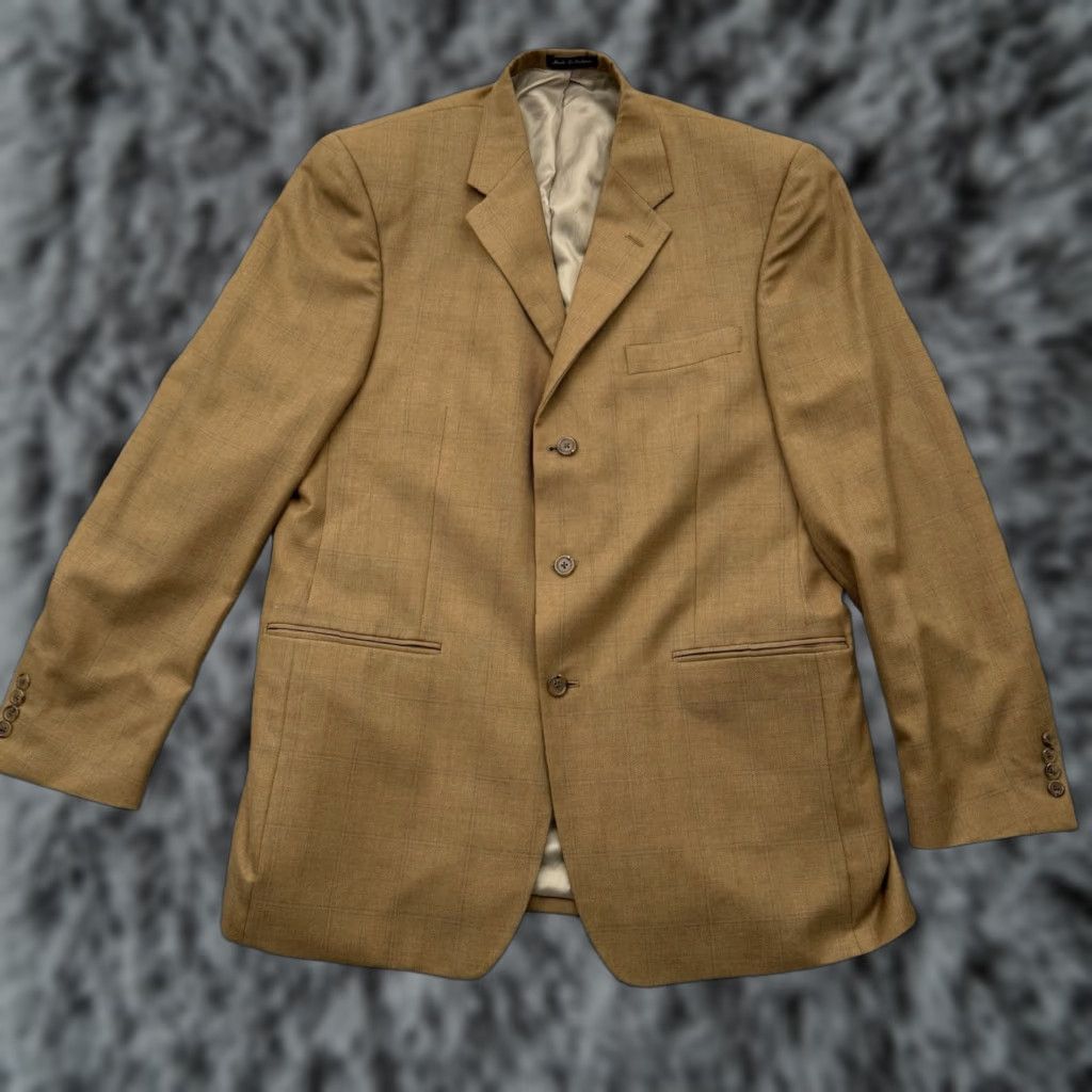 Vintage VINTAGE Axcess Suit Coat Mens 44L Blazer Single-Breasted Notch 3-Button 42 Chest Brown Formal Size 44R - 1 Thumbnail