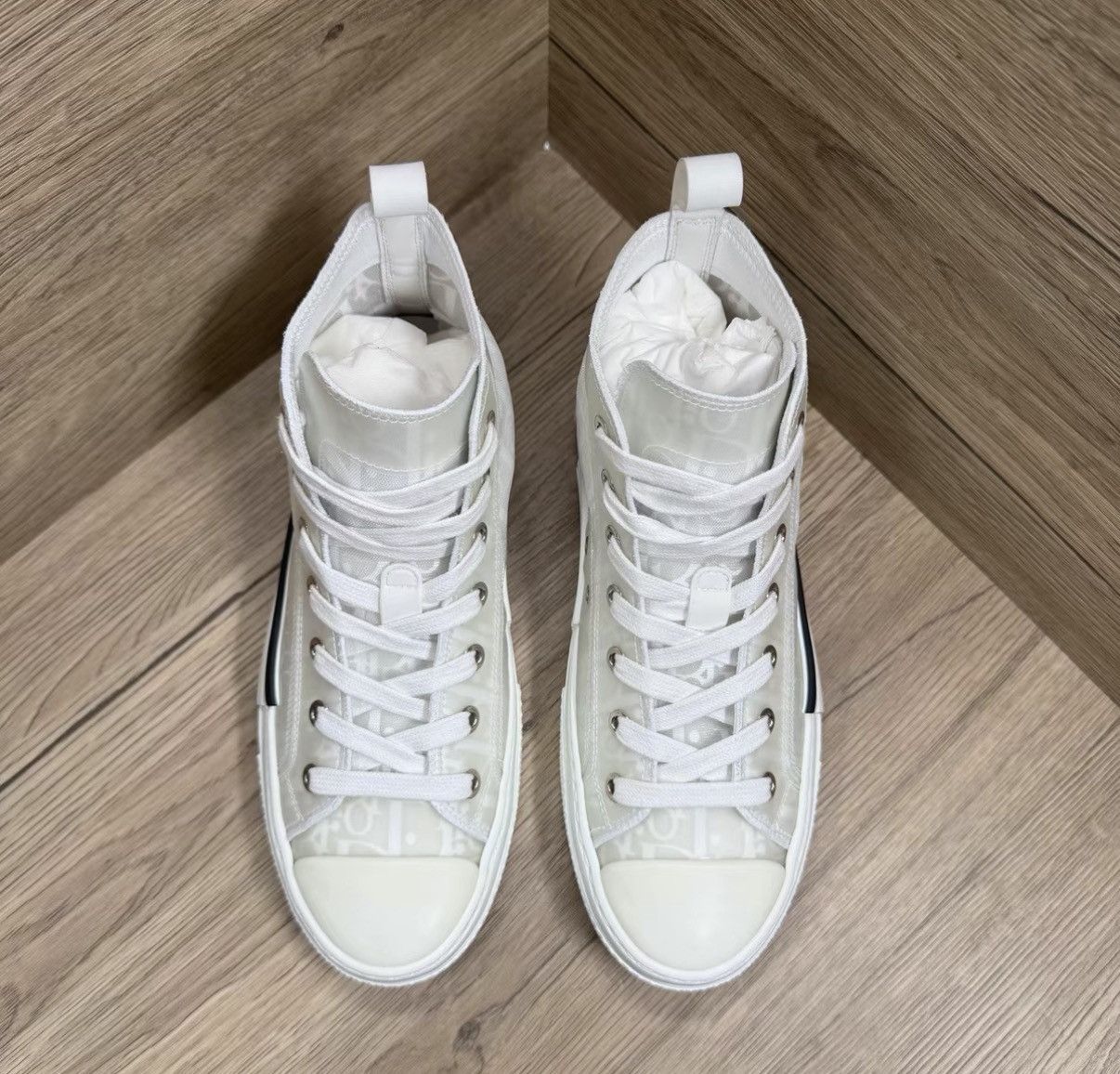 Dior Dior B23 White Mesh High-Top Sneakers J41 Size US 6 / IT 36 - 3 Thumbnail