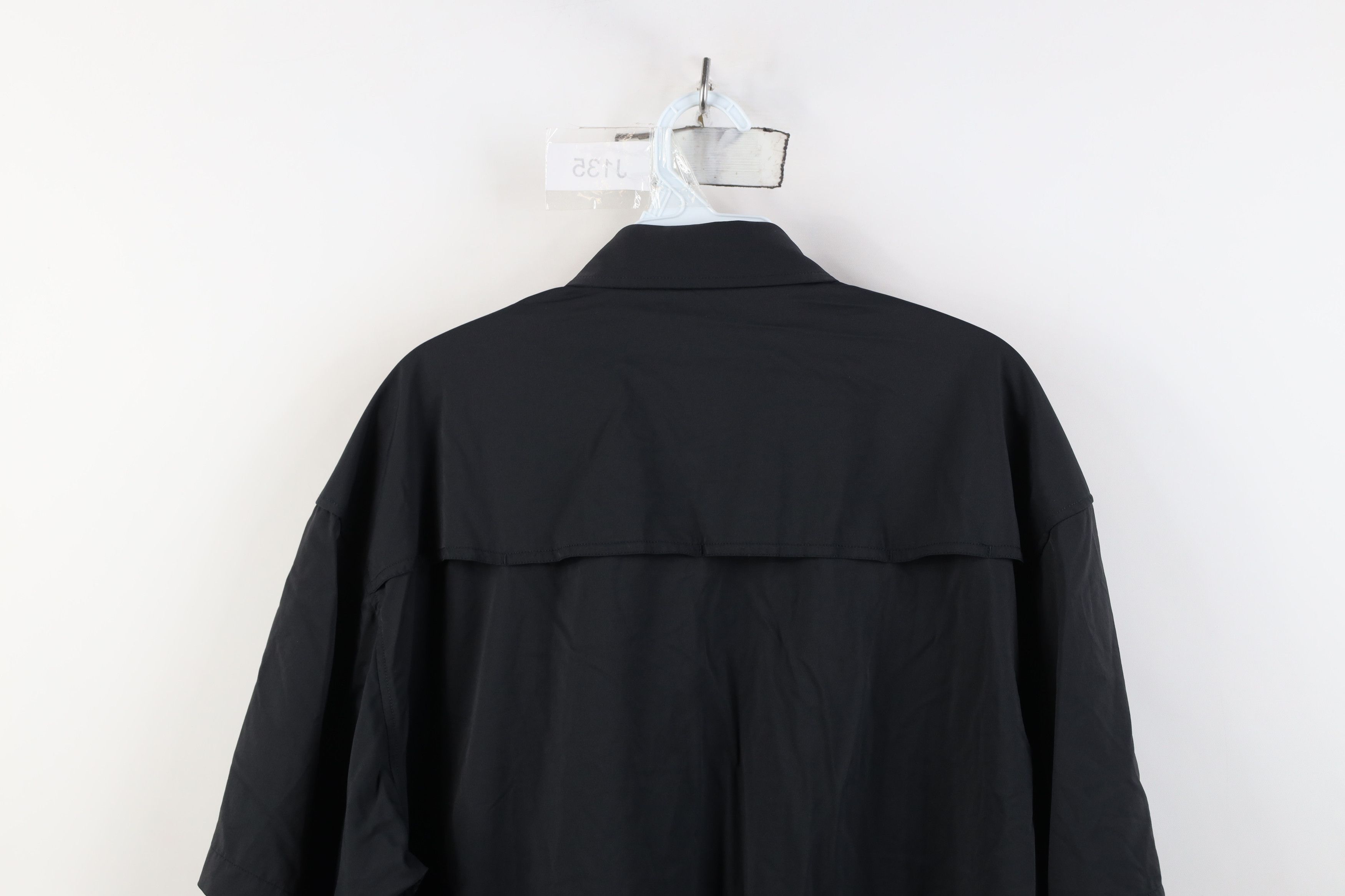 Vintage Poncho Fit Magnetic Pocket Short Sleeve Button Shirt Black Size US XL / EU 56 / 4 - 14 Thumbnail