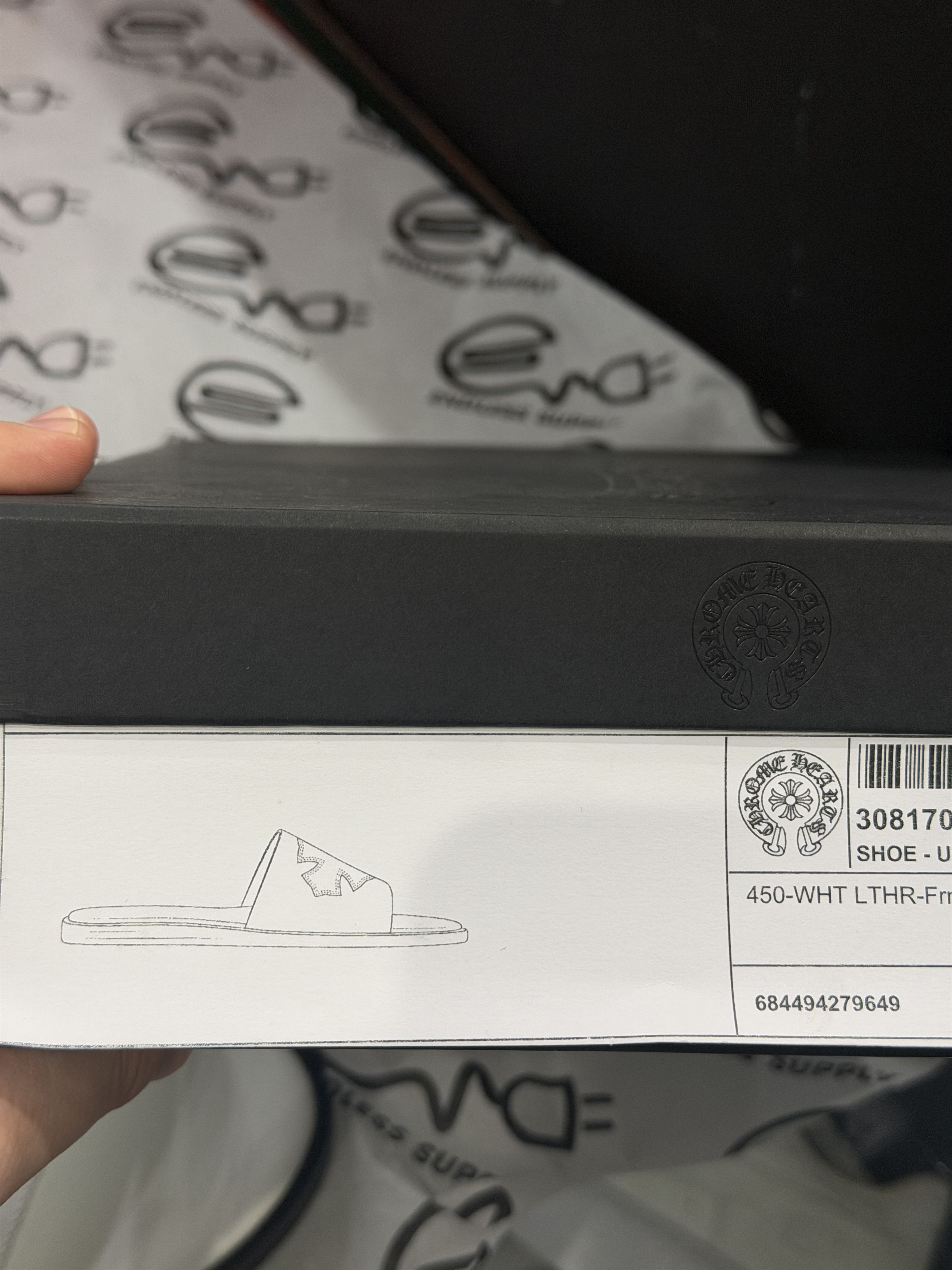 Chrome Hearts Chrome Hearts Leather Cross Patch Slides White Size US 12 / EU 45 - 9 Thumbnail