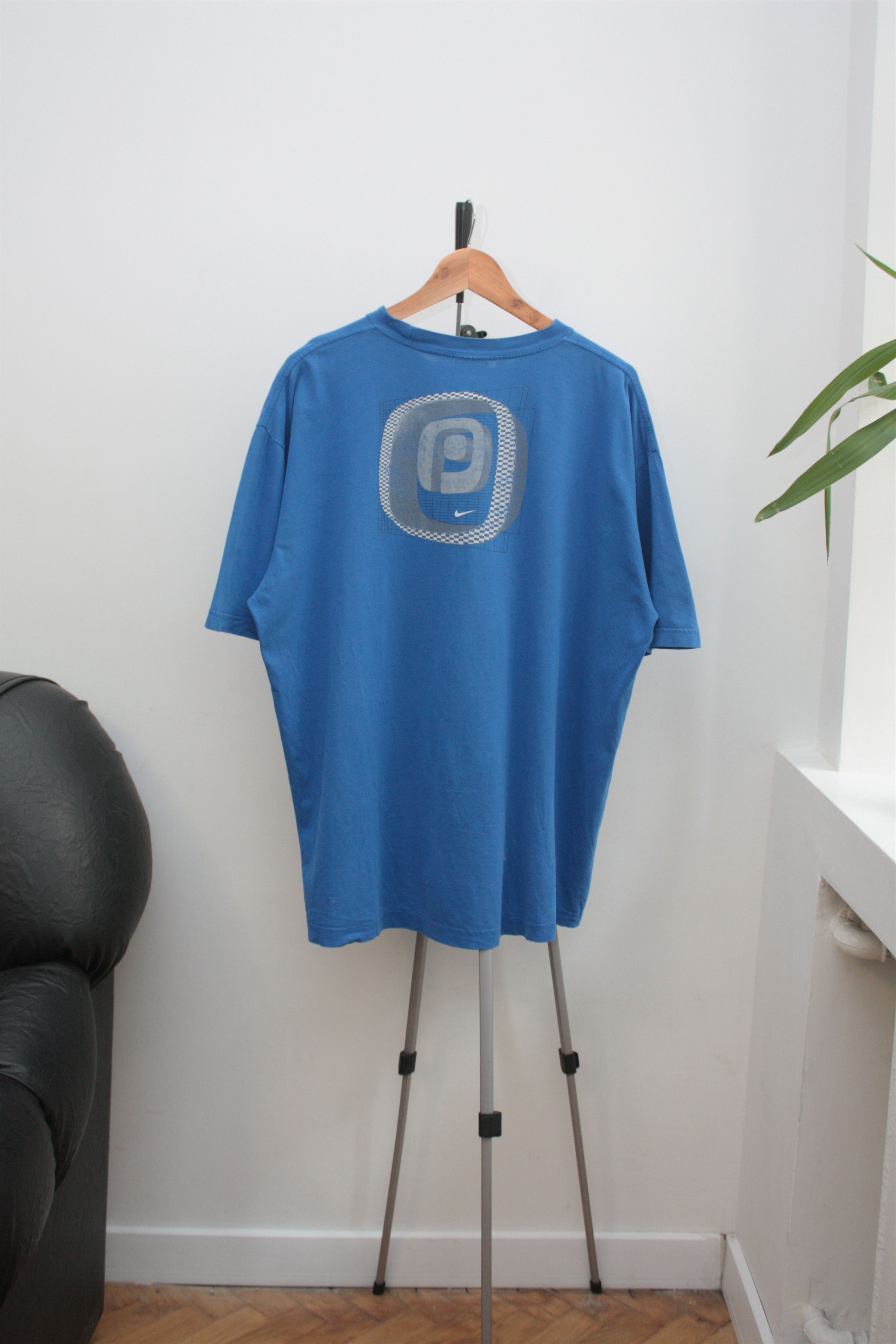 Nike Vintage Blue Logo Swoosh T-Shirt Men's XL