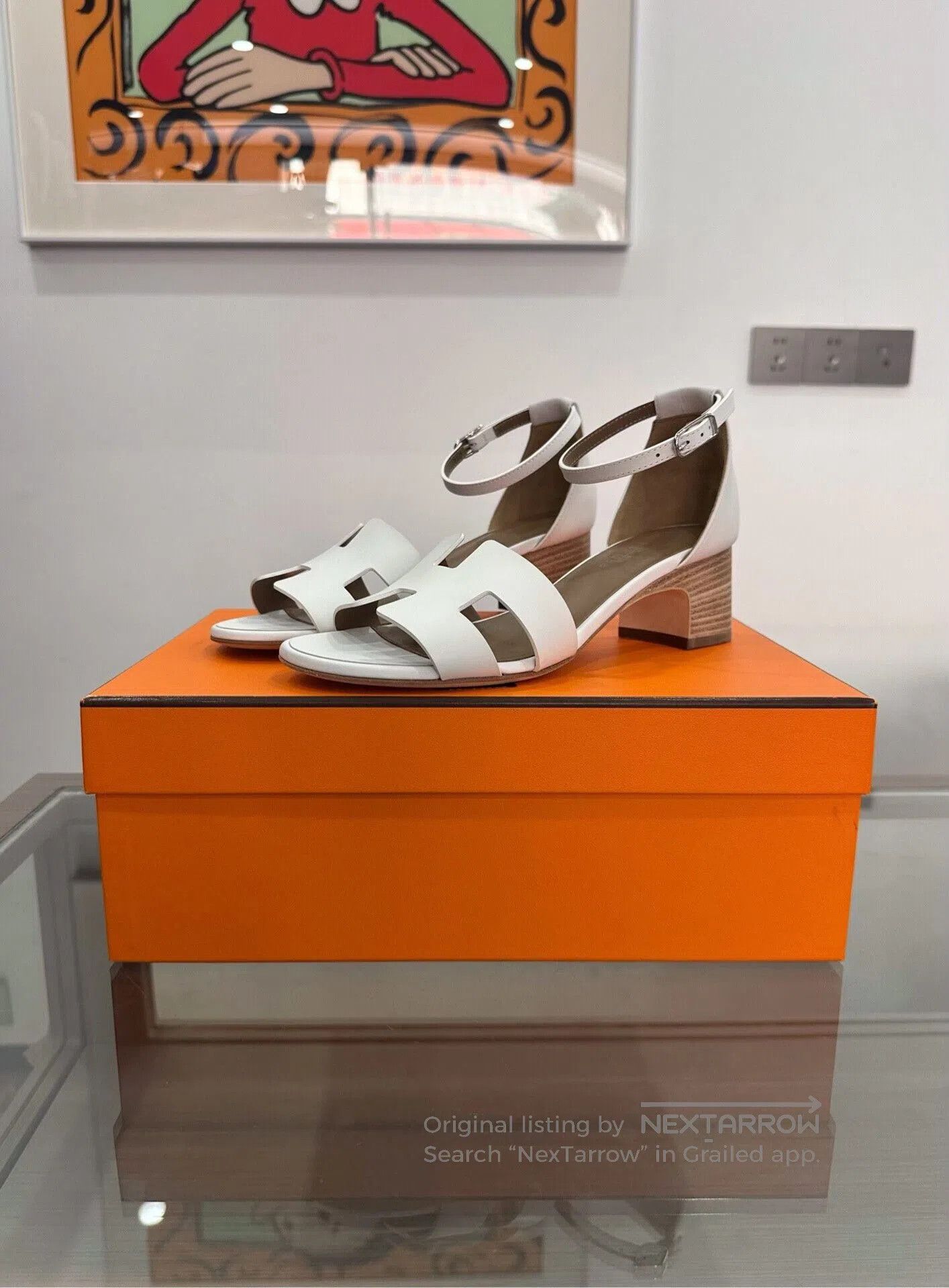 Hermes Hermes White H Logo Tower Buckle Sandals. Size US 6 / IT 36 - 1 Thumbnail