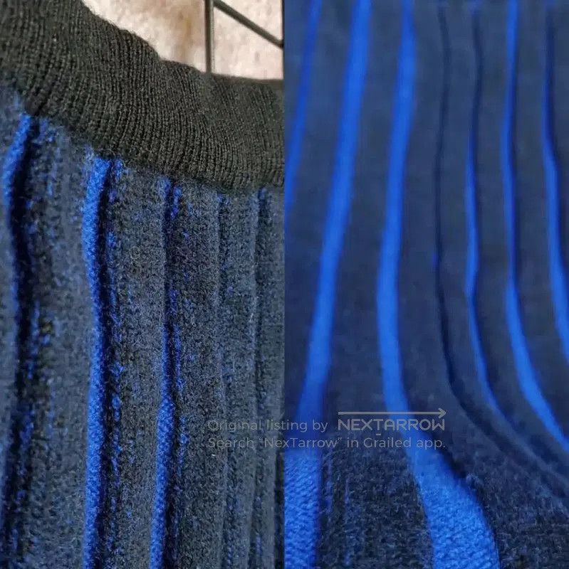 Dior Dior Blue Striped Wool Midi Skirt . Size 23" - 9 Thumbnail