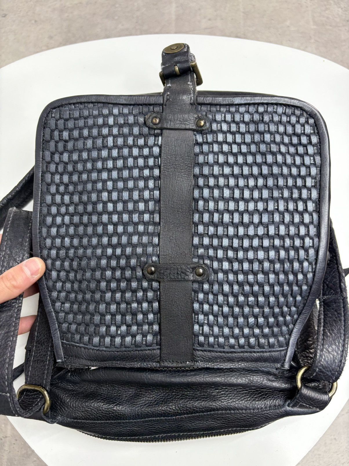 KMRii Vintage Leather Backpack Shoulder Bag 2Way Y2K Distressed Size ONE SIZE - 8 Thumbnail