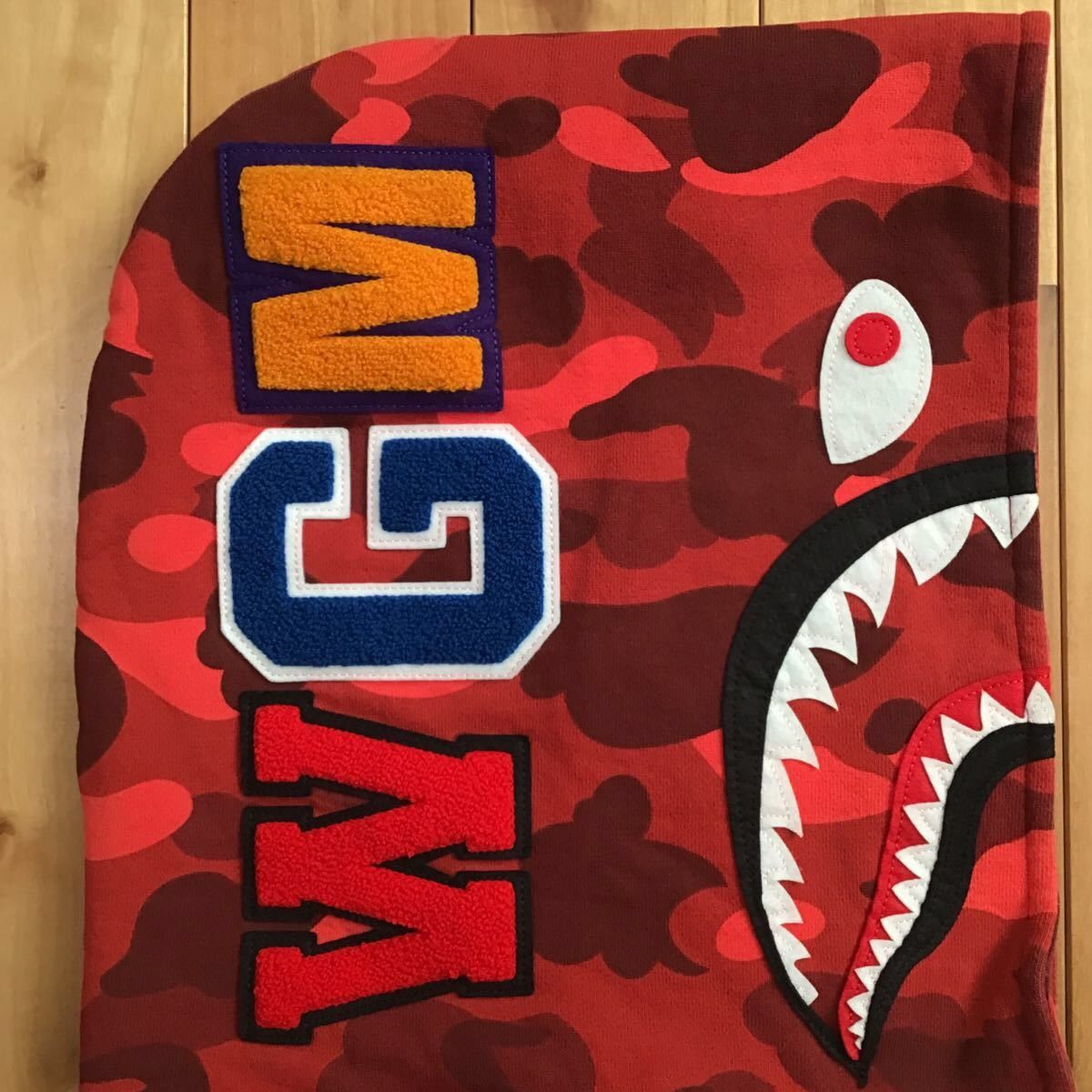 Bape BAPE Shark pullover hoodie red camo a bathing ape Size US XL / EU 56 / 4 - 4 Thumbnail