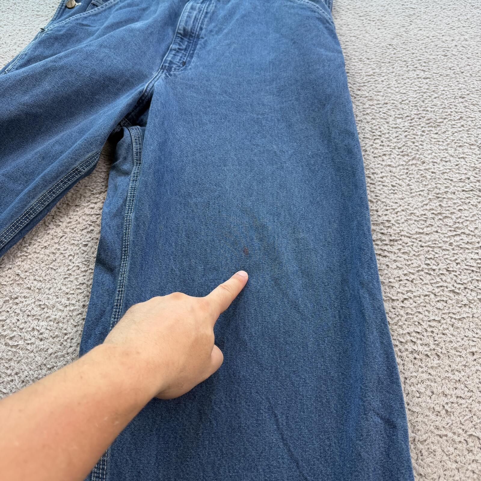 Carhartt Vintage Y2K Carhartt Denim Overalls Wide Leg Carpenter 38x30 Size US 38 / EU 54 - 7 Thumbnail