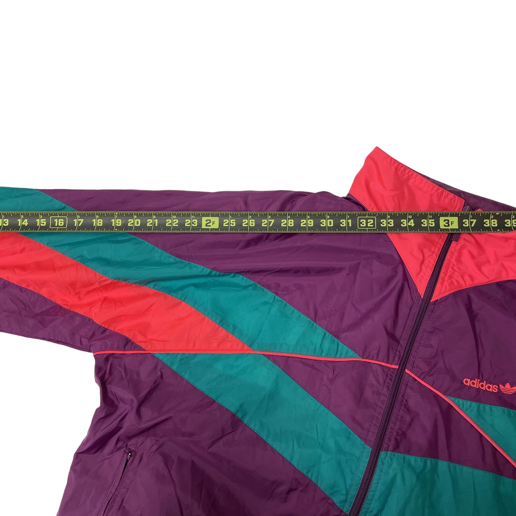 Adidas Vtg Adidas Purple Colorblock SPELLOUT Track NEON Jacket Size US L / EU 52-54 / 3 - 18 Thumbnail