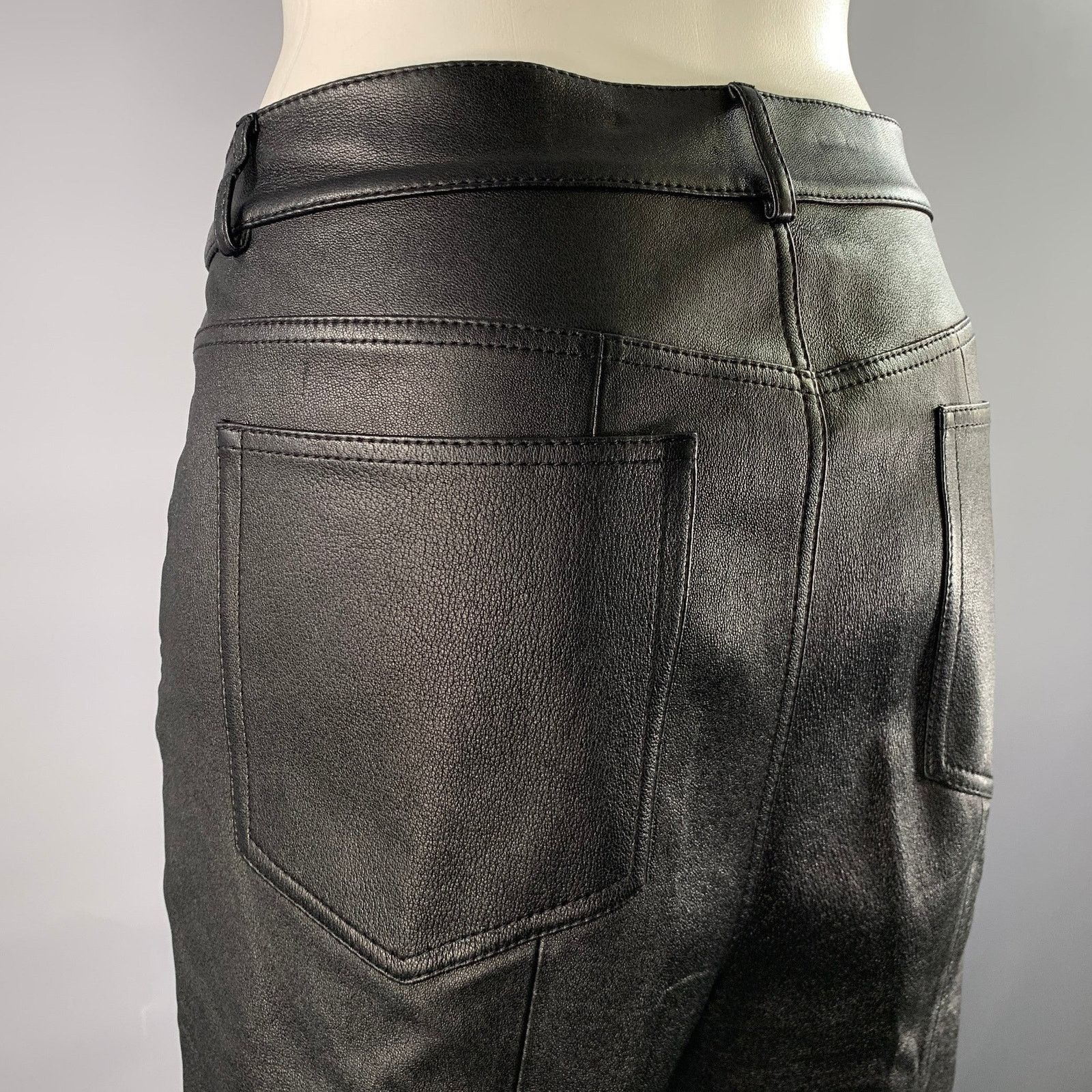 Lafayette 148 LAFAYETTE 148 Size 10 Black Leather Lambskin Pants Size US 34 / EU 50 - 3 Thumbnail