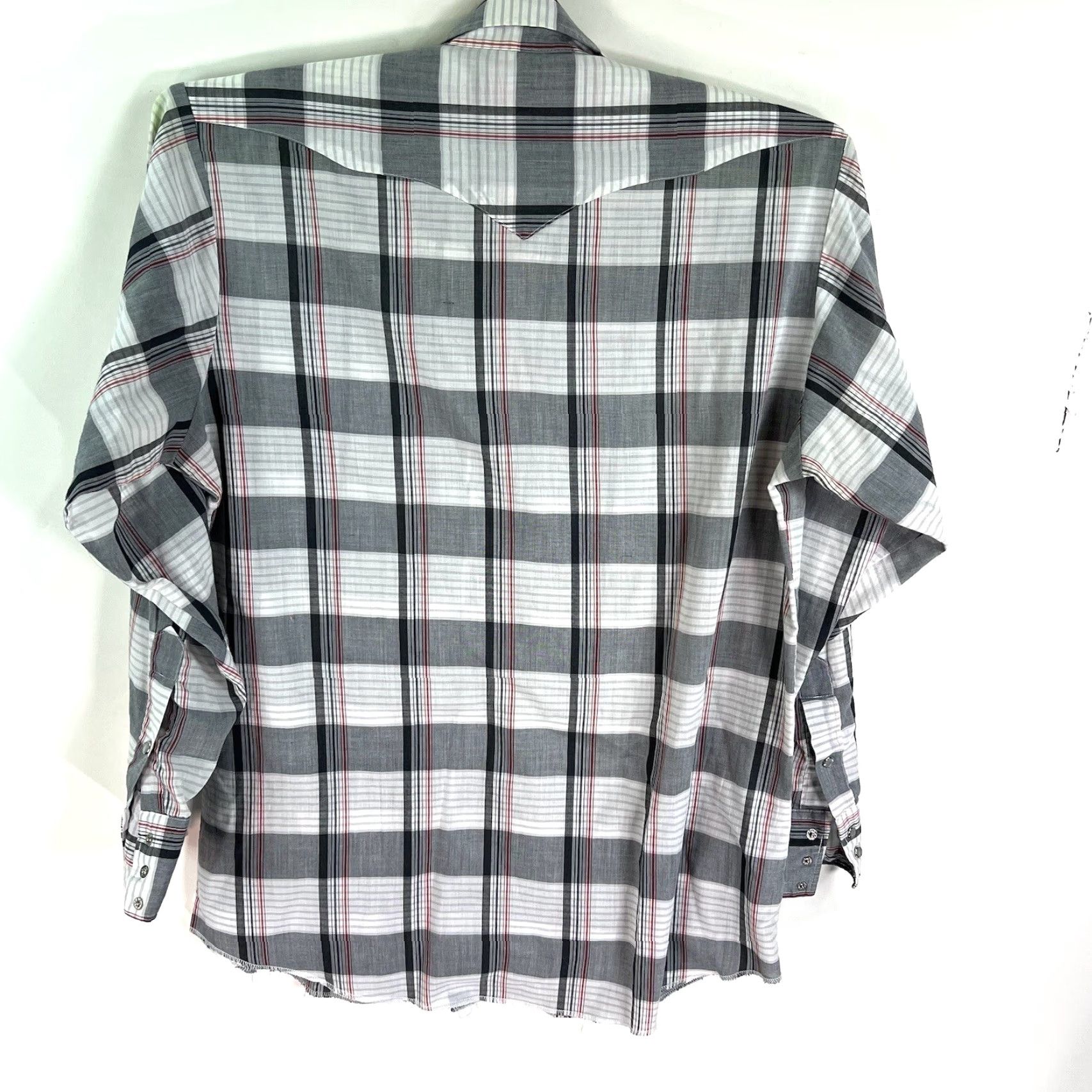 Vintage VINTAGE Panhandle Slim Pearl Snap Plaid Button Up Shirt Mens L Gray US Made Size US L / EU 52-54 / 3 - 6 Thumbnail