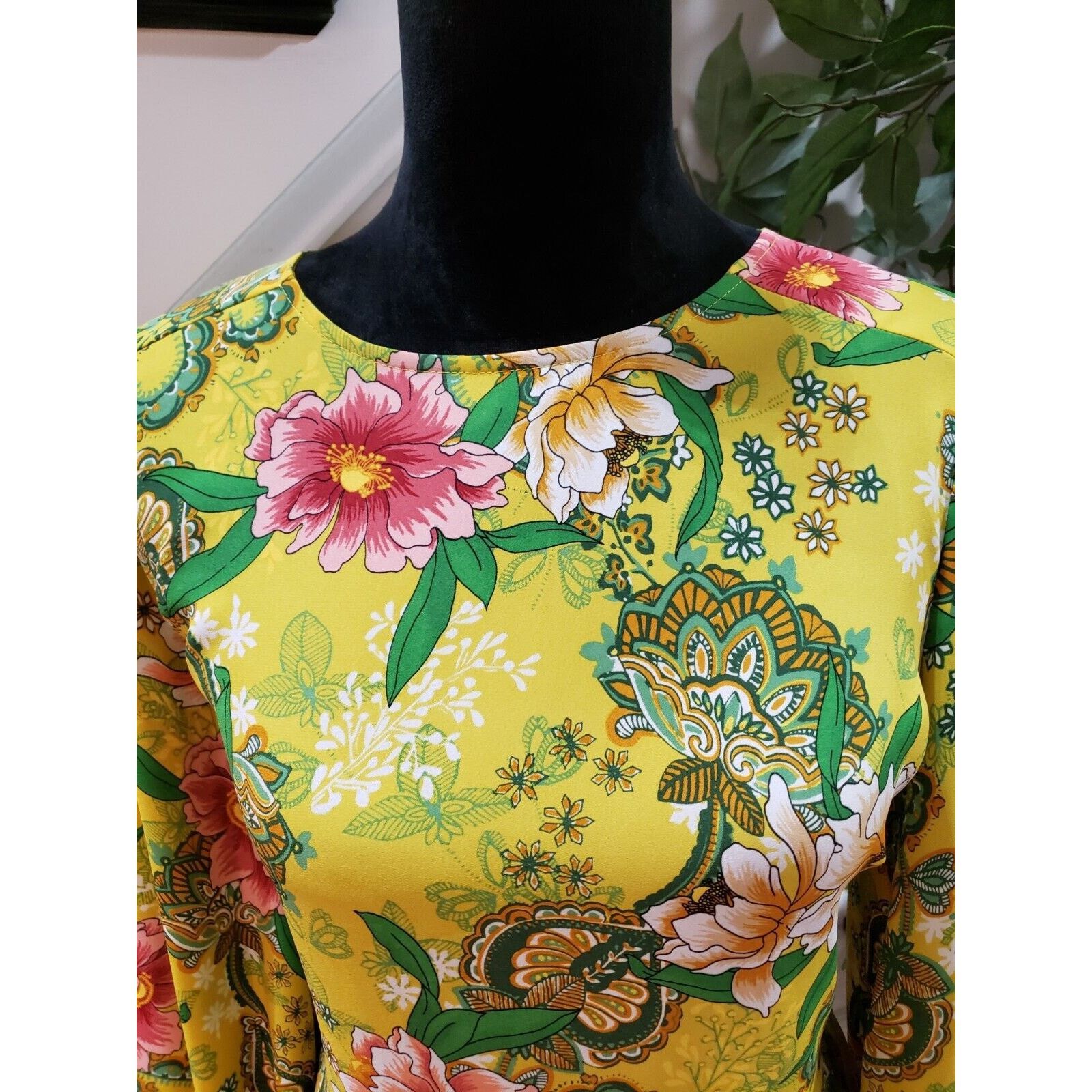 Loft Loft Floral Polyester Round Neck Long Sleeve Top Blouse XS Size XS / US 0-2 / IT 36-38 - 2 Thumbnail