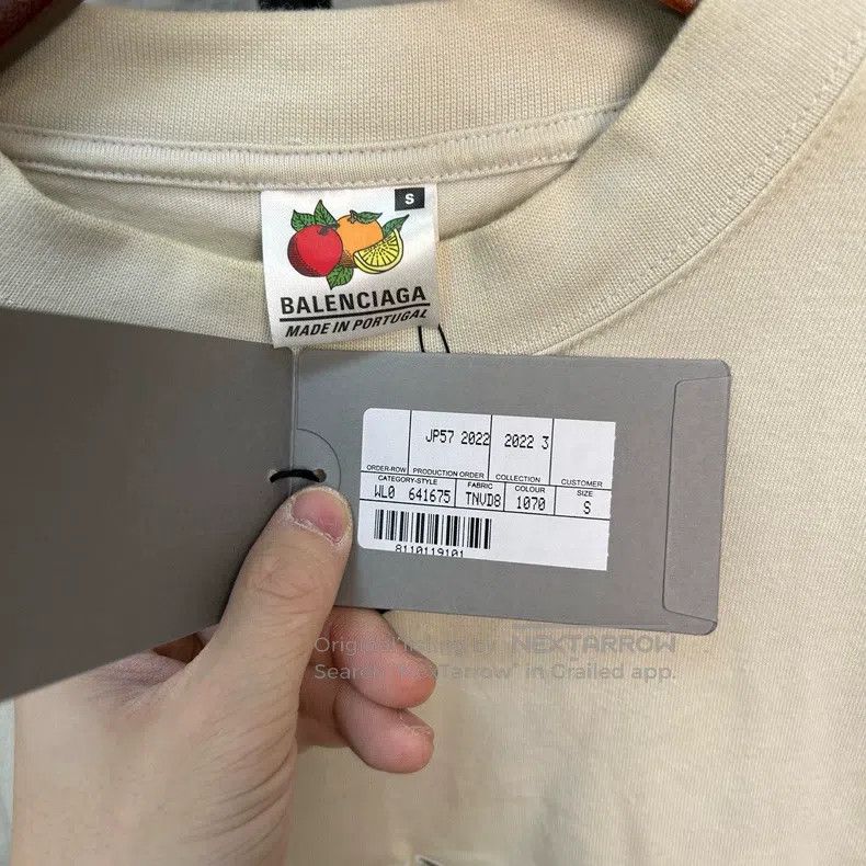 Balenciaga Balenciaga XXXL Embroidered Logo Short Sleeve, Size L, Bei Size US S / EU 44-46 / 1 - 3 Thumbnail