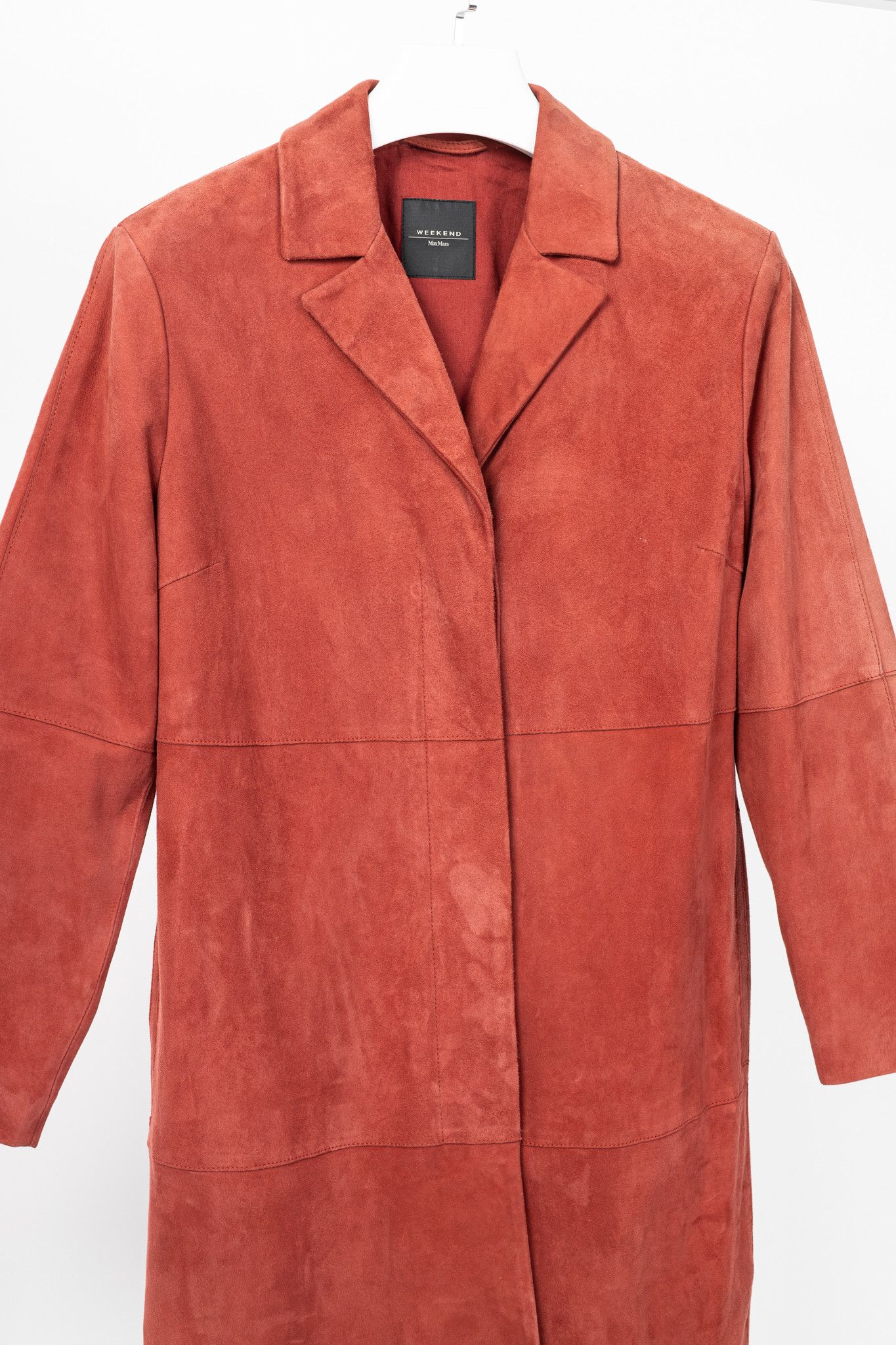 Weekend Max Mara Weekend Max Mara Virtus Red Suede Panelled Coat Size M / US 6-8 / IT 42-44 - 3 Thumbnail