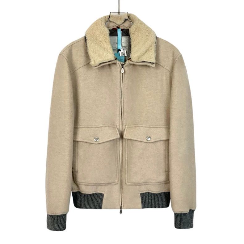 Brunello Cucinelli Brunello Cucinelli Beige Cashmere Zip Jacket Size US XS / EU 42 / 0 - 1 Thumbnail