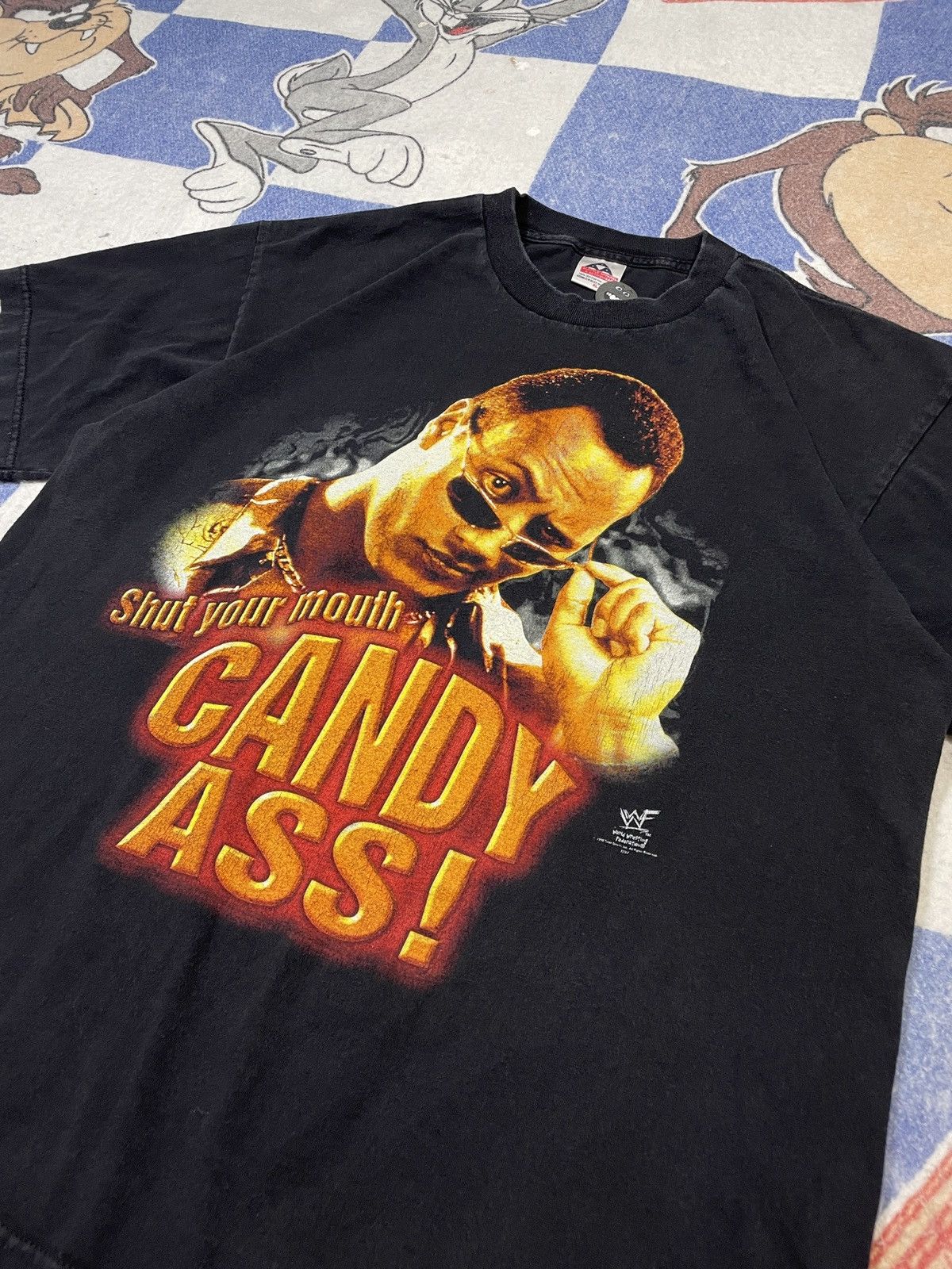 Vintage Vintage the rock WWE tee Size US XL / EU 56 / 4 - 2 Thumbnail