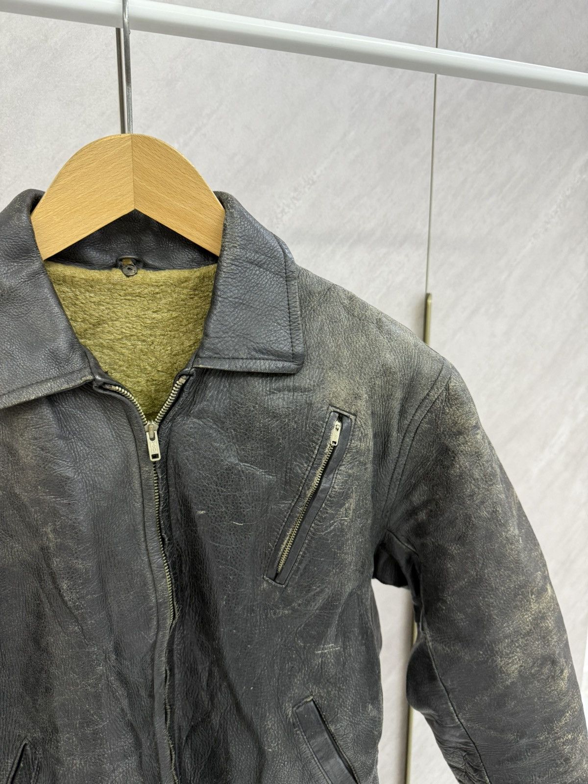 Genuine Leather Vtg Distress Patina Rugged Leather Jacket Like Ralph Lauren Size US S / EU 44-46 / 1 - 4 Thumbnail