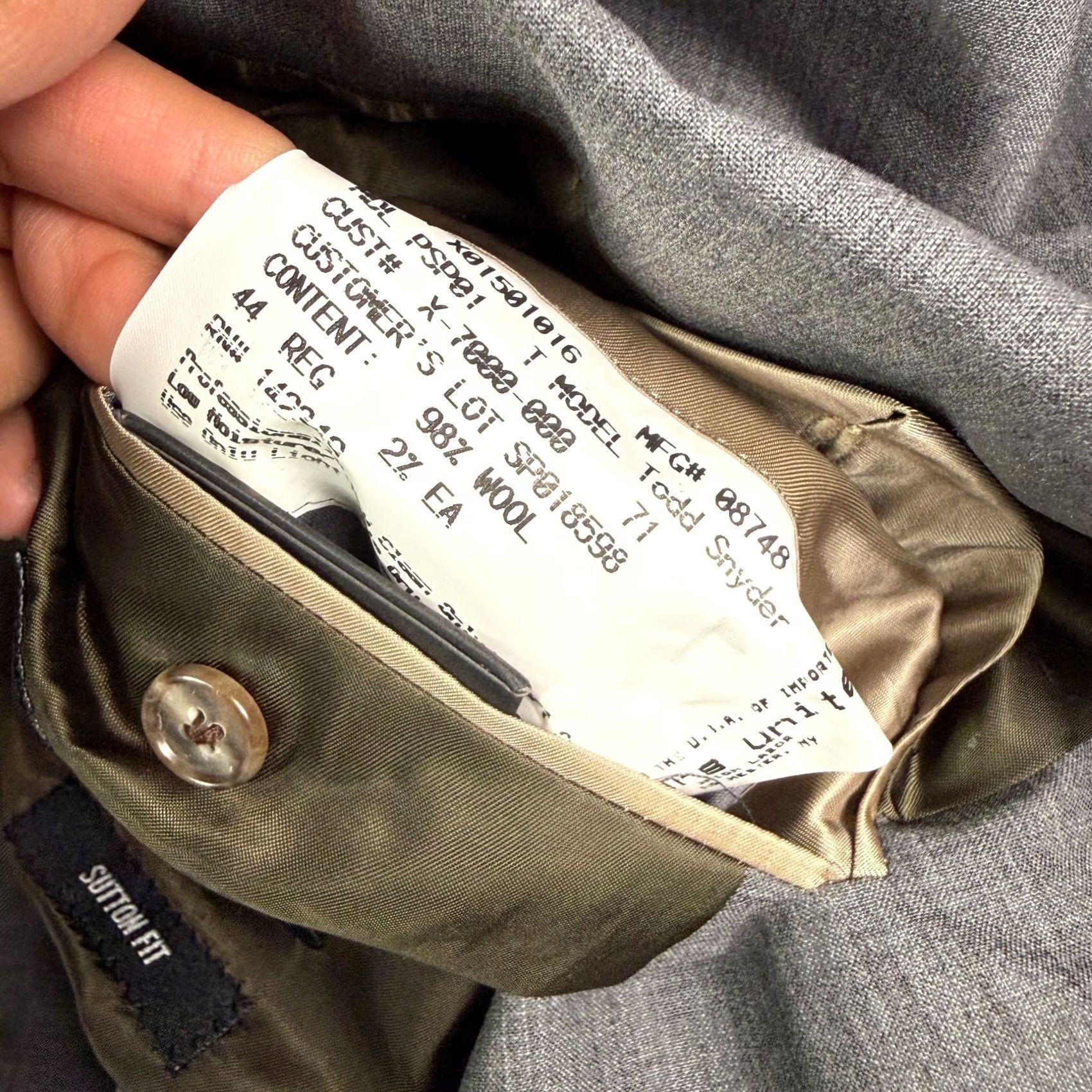 Todd Snyder Todd Snyder Trop Wool Suit Jacket Mens 44R Charcoal Gray Sutton Fit Italy NEW Size 44R - 4 Thumbnail