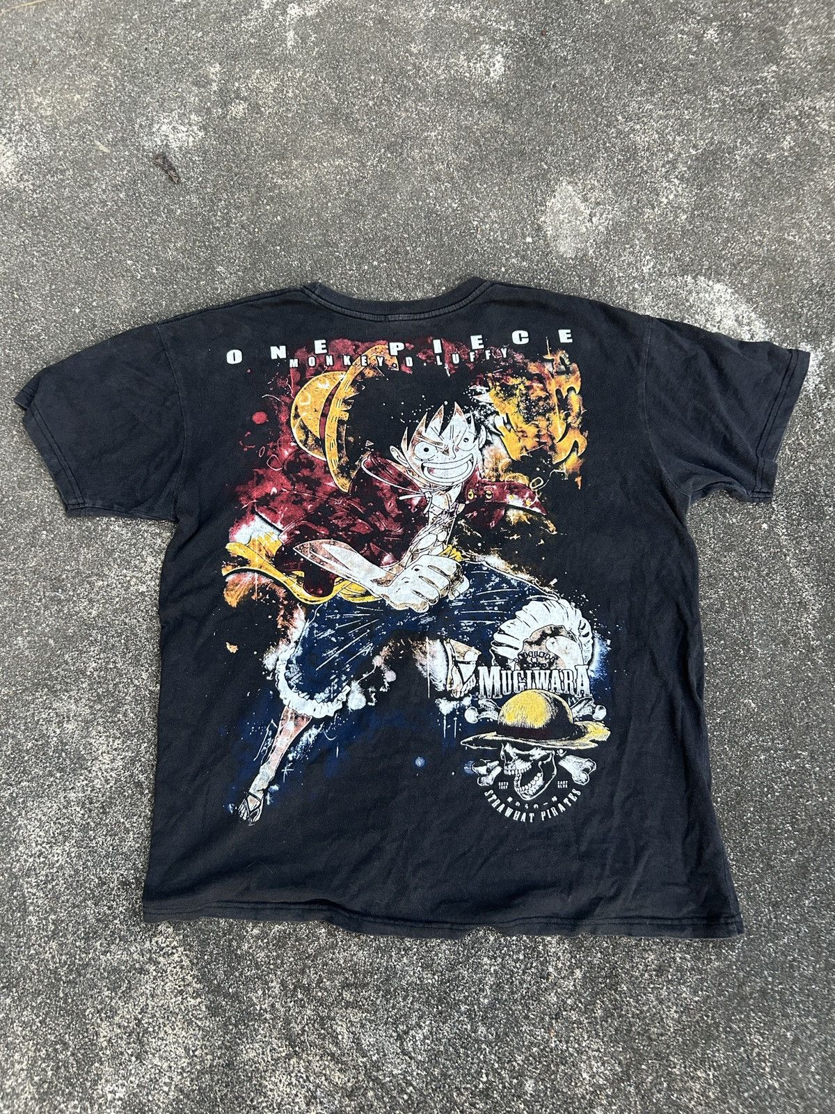 Anime Vintage One piece Monkey D. Luffy Thrashed Sun Faded Size US M / EU 48-50 / 2 - 3 Thumbnail