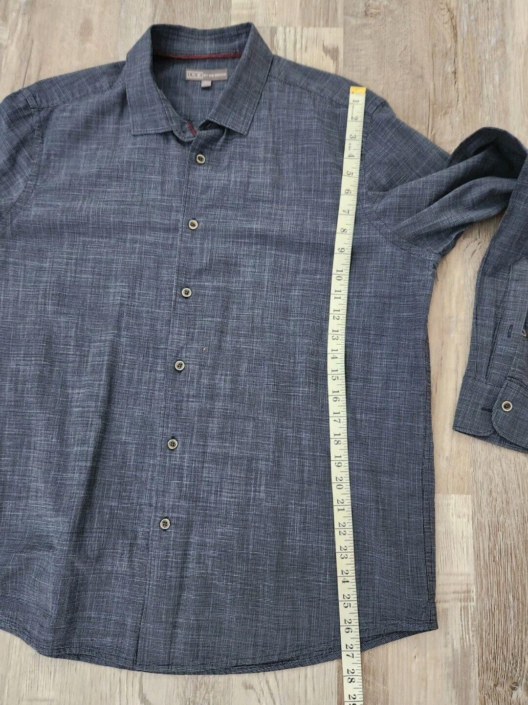 Ike Behar Ike By Ike Behar Mens Shirt Large Blue Long Sleeve Plaid Size US L / EU 52-54 / 3 - 5 Thumbnail