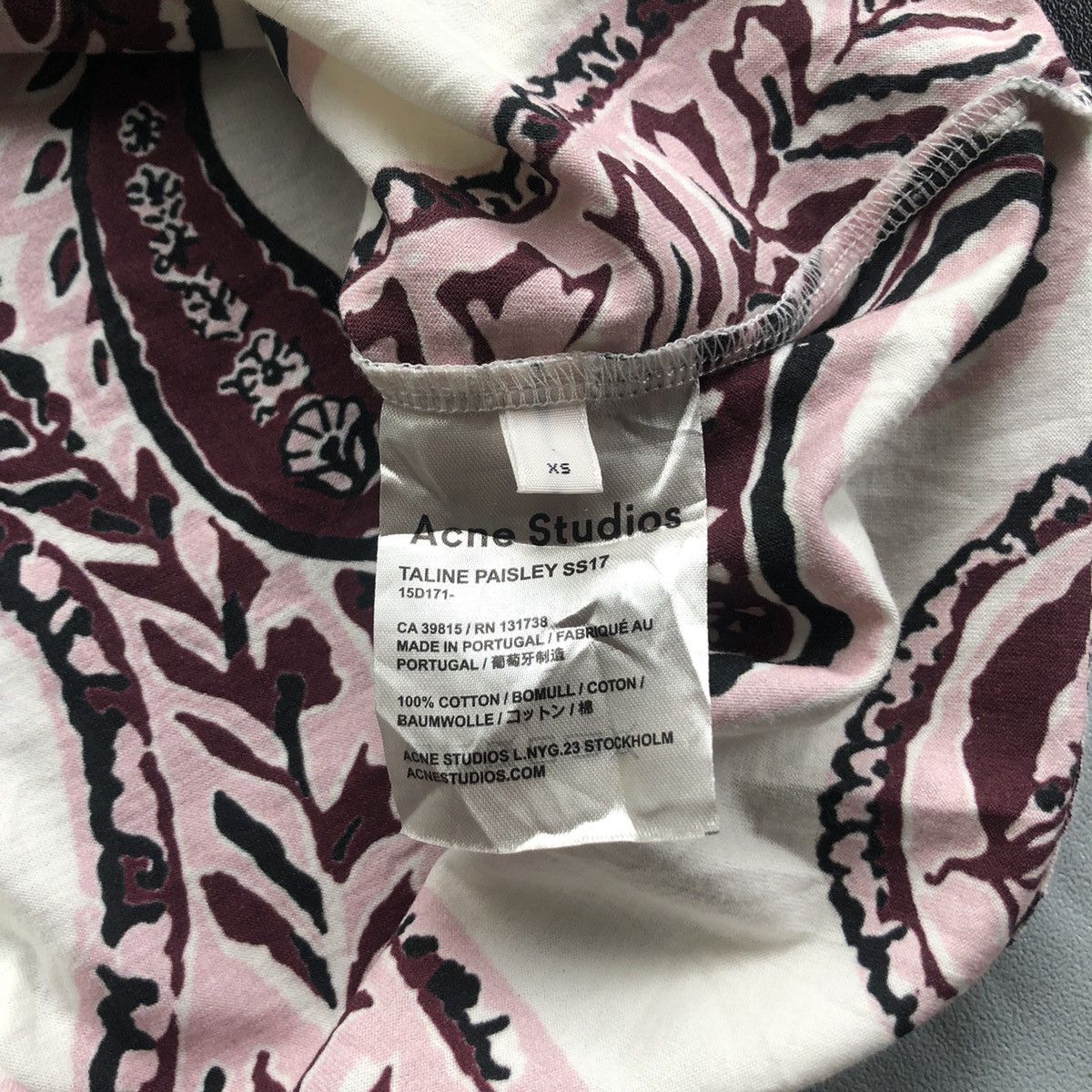 Acne Studios Acne Studios Paisley Tee Shirt Size US XS / EU 42 / 0 - 5 Thumbnail