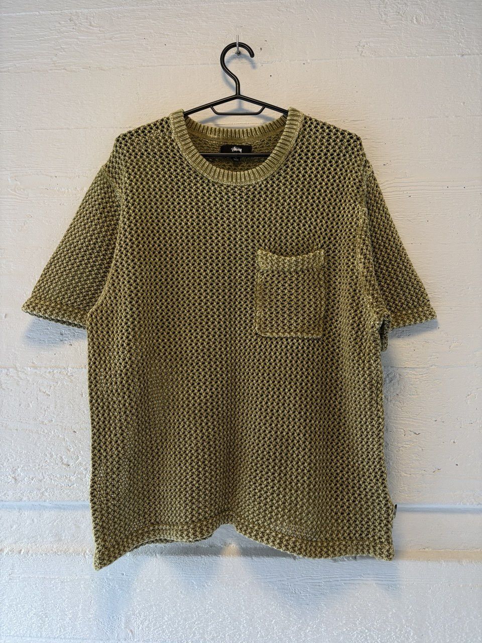 Stussy Stussy O'dyed Mesh Crew (Khaki) Size US L / EU 52-54 / 3 - 6 Thumbnail