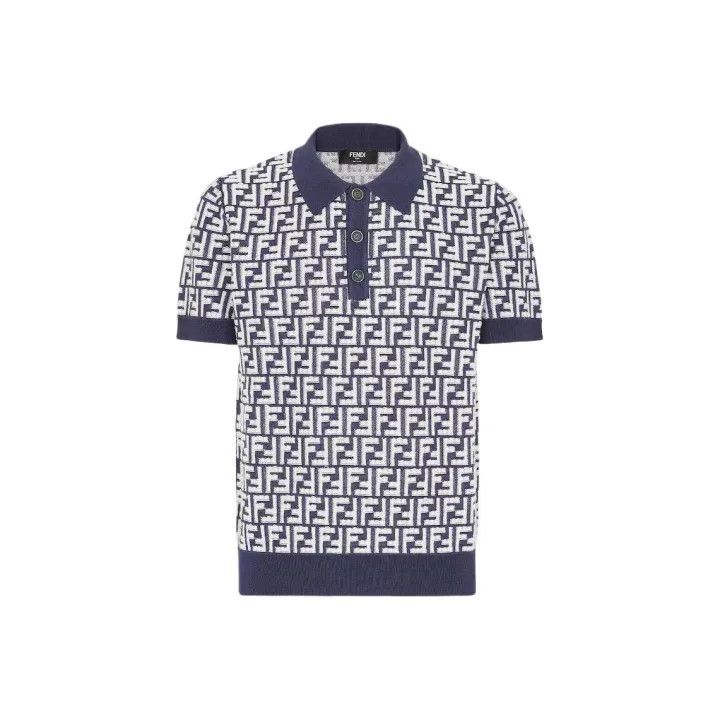 Fendi Fendi Logo Print Short Sleeve Polo Shirt 0079 Size US M / EU 48-50 / 2 - 1 Thumbnail