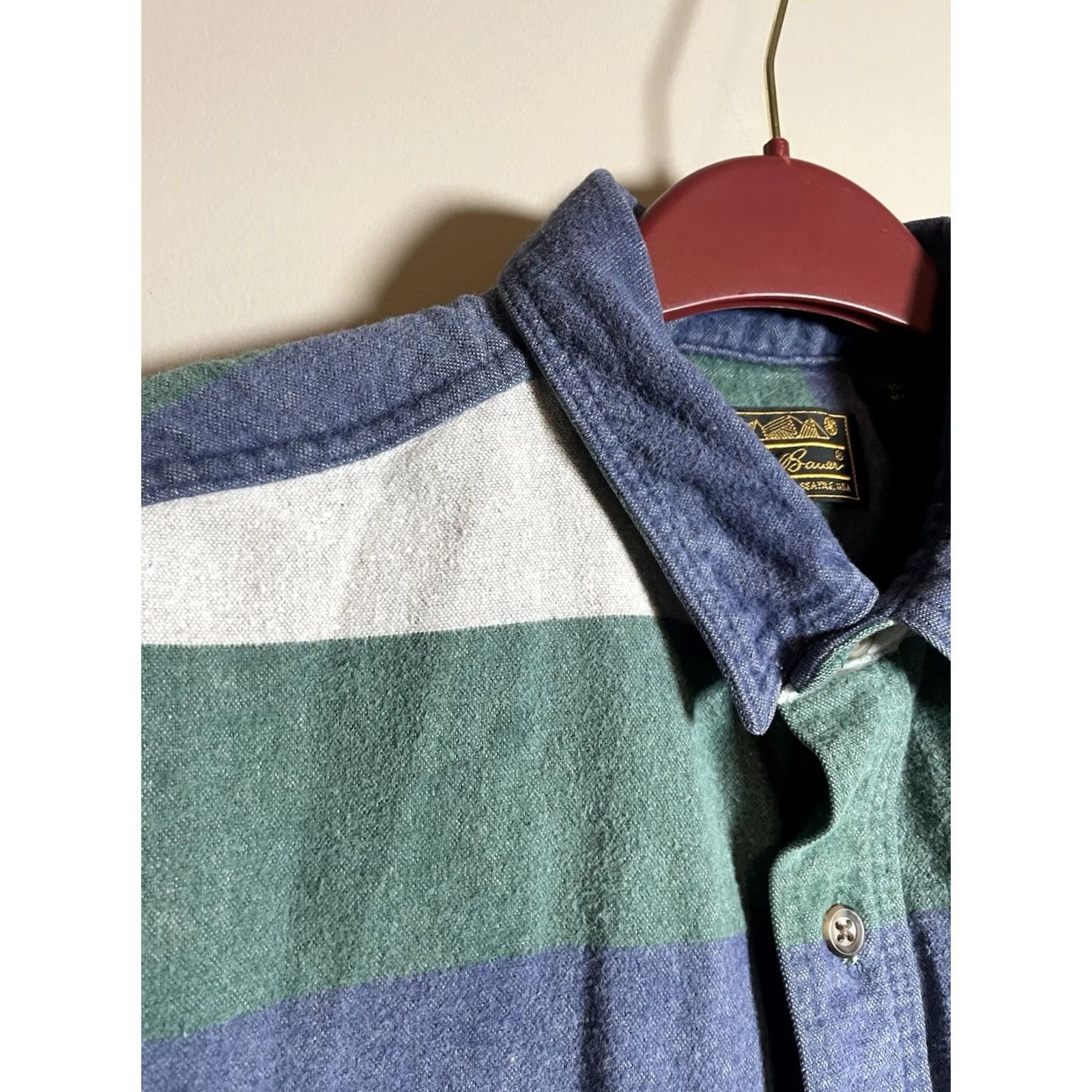 Eddie Bauer VINTAGE Eddie Bauer Shirt Mens L Chamois Flannel Men Heavyweight Striped G88 Size US L / EU 52-54 / 3 - 6 Thumbnail