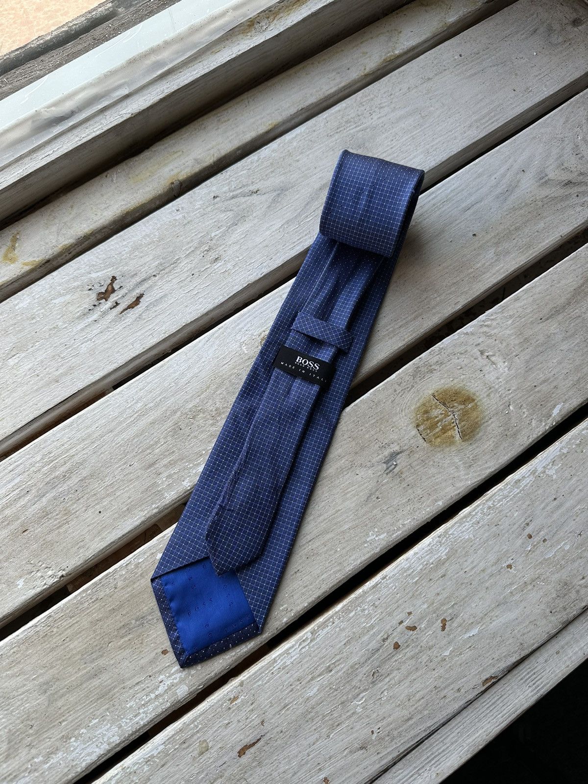 Designer × Hugo Boss 🚨RARE Hugo Boss Tie old money style Blue luxury monogram Size ONE SIZE - 1 Thumbnail