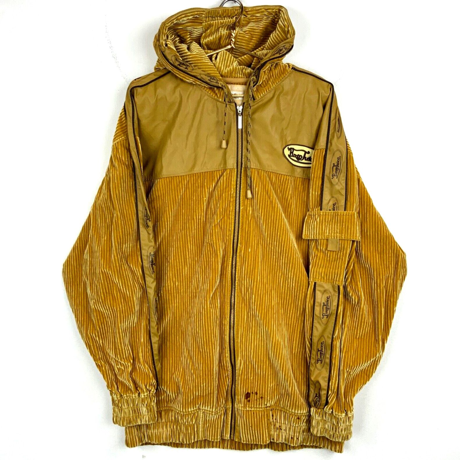 image of Vintage Pimp Juice Corduroy Full Zip Track Jacket Size 2Xl Brown Y2K in White, Men's