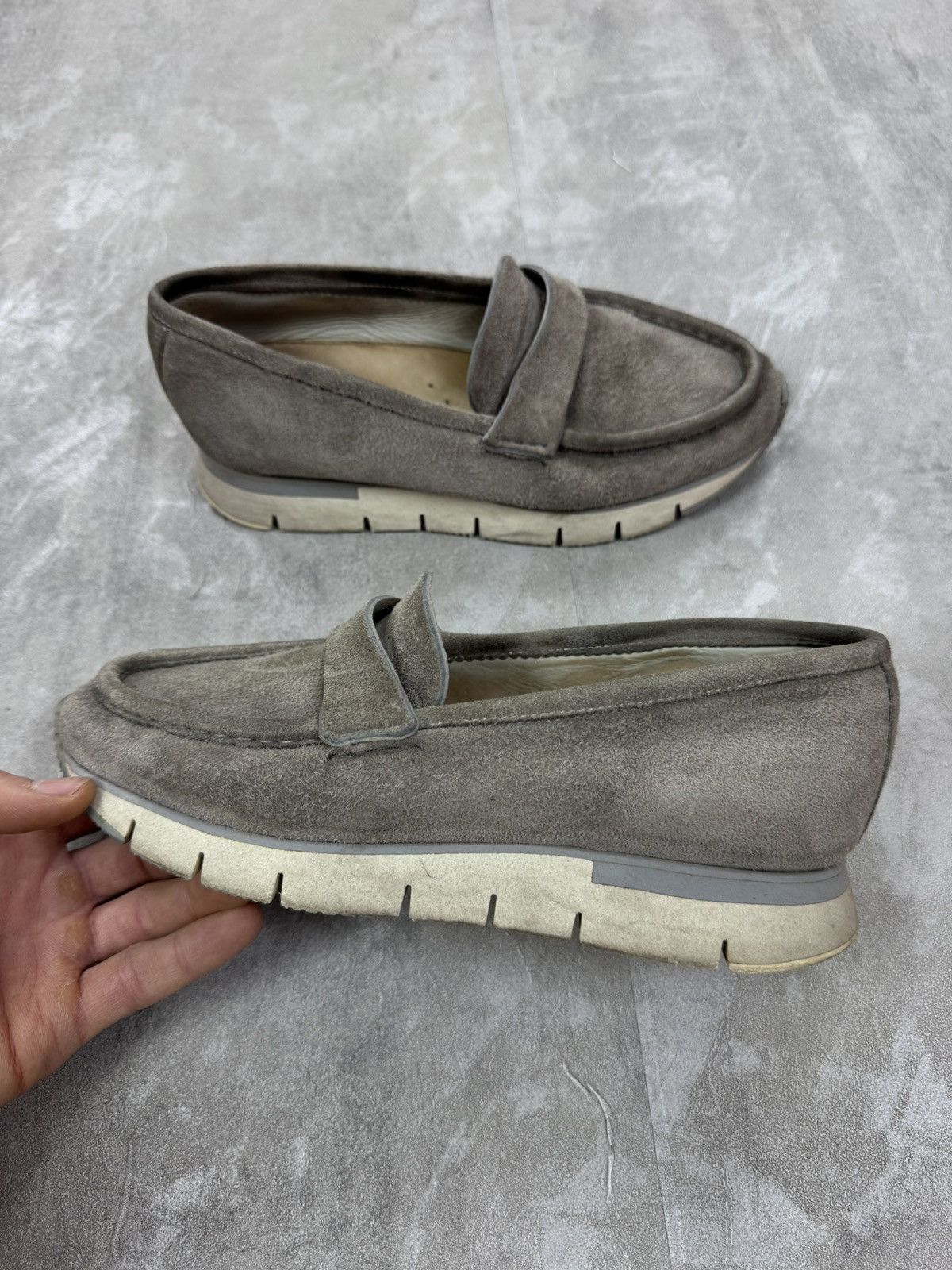 Santoni Women’s suede penny loafers size 37 1/2